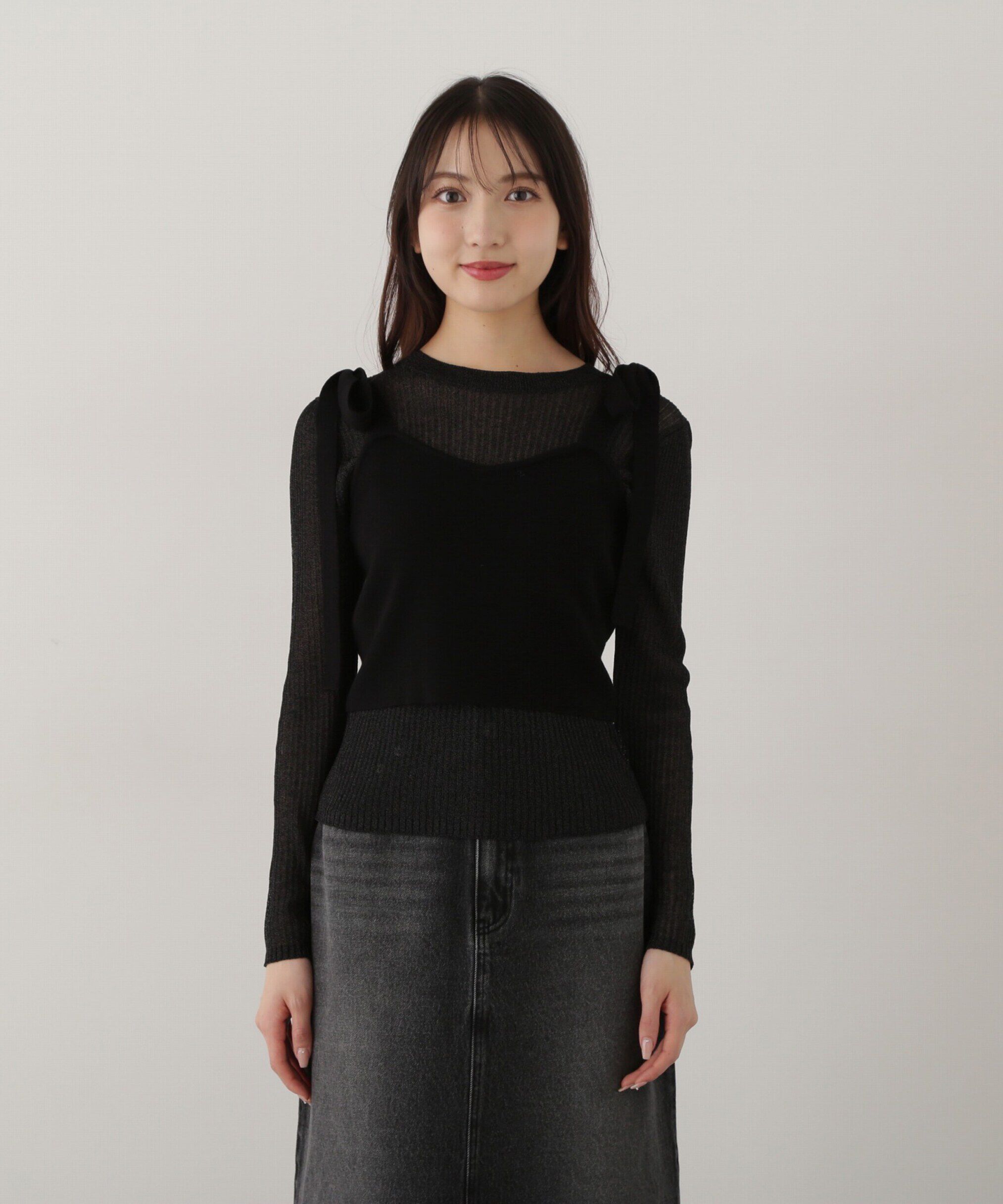 PROPORTION BODY DRESSING「リボンビスチェレイヤードニット」|ニット・セーター|