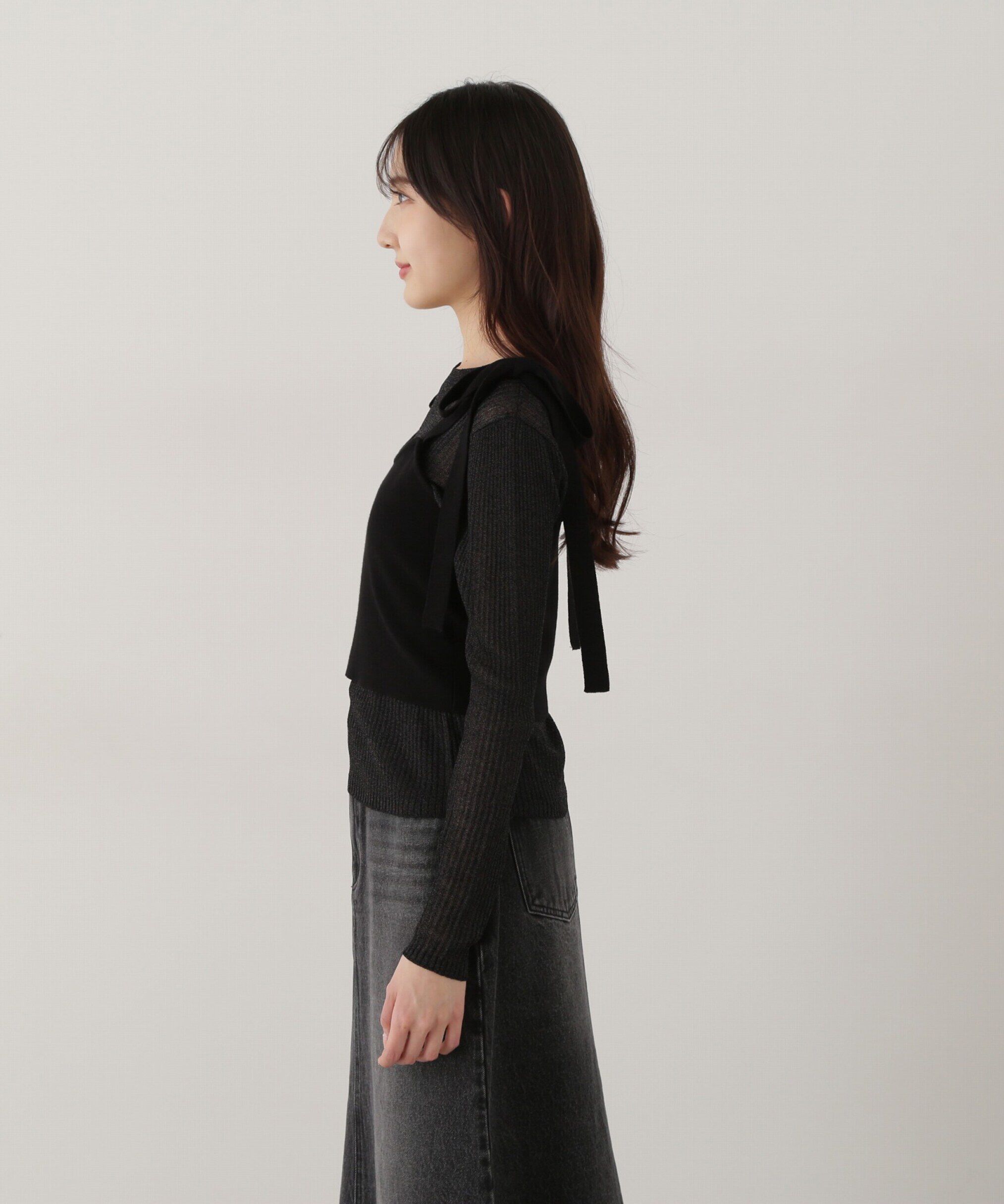 PROPORTION BODY DRESSING「リボンビスチェレイヤードニット」|ニット・セーター|