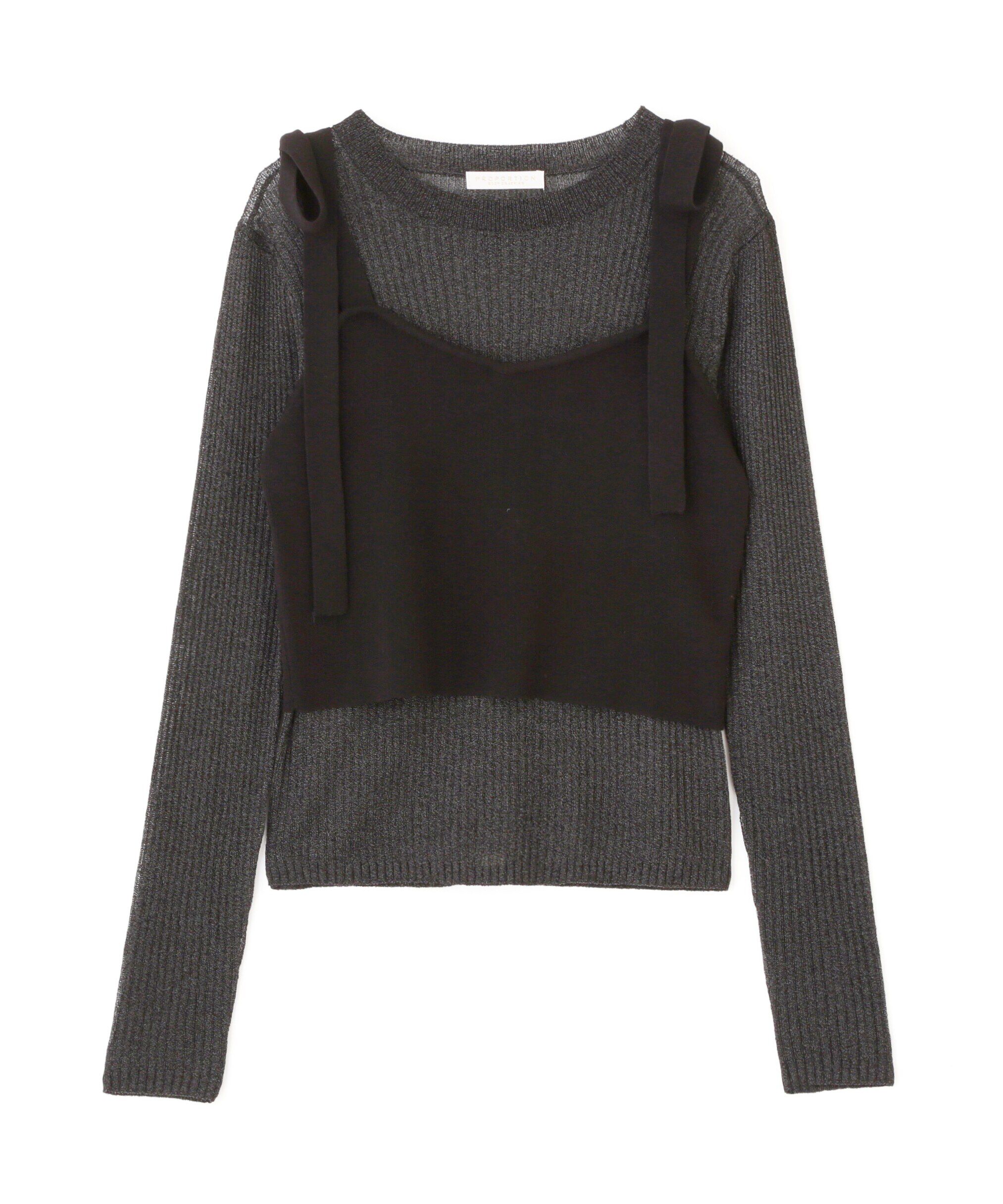 PROPORTION BODY DRESSING「リボンビスチェレイヤードニット」|ニット・セーター|