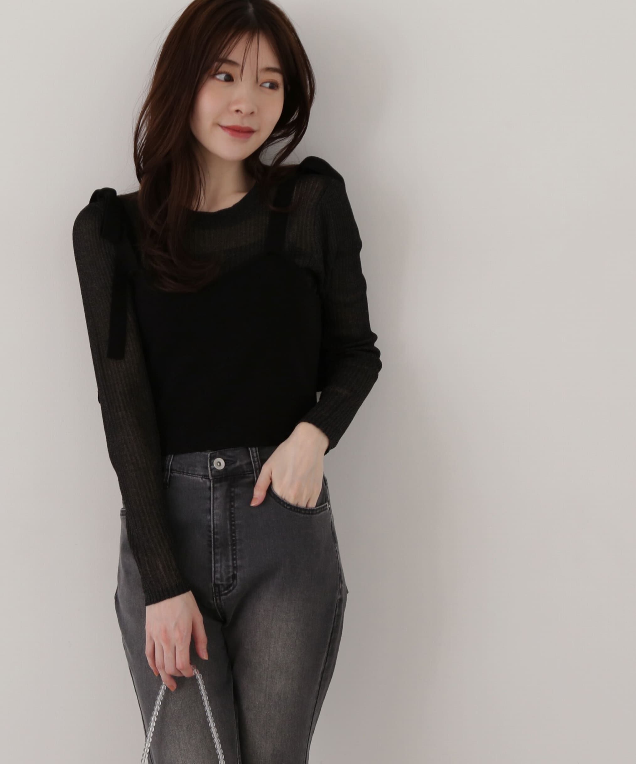 PROPORTION BODY DRESSING「リボンビスチェレイヤードニット」|ニット・セーター|