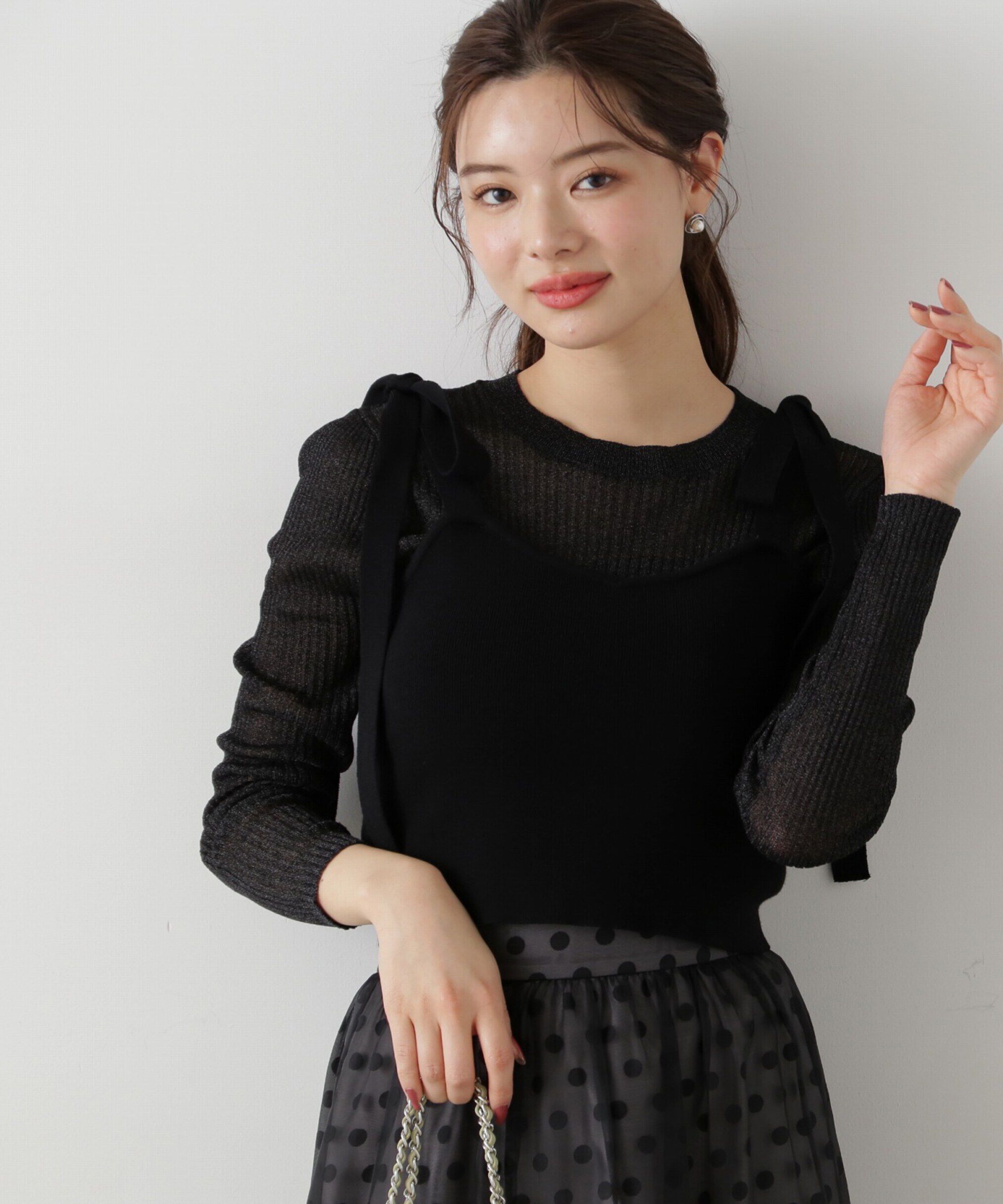 PROPORTION BODY DRESSING「リボンビスチェレイヤードニット」|ニット・セーター|