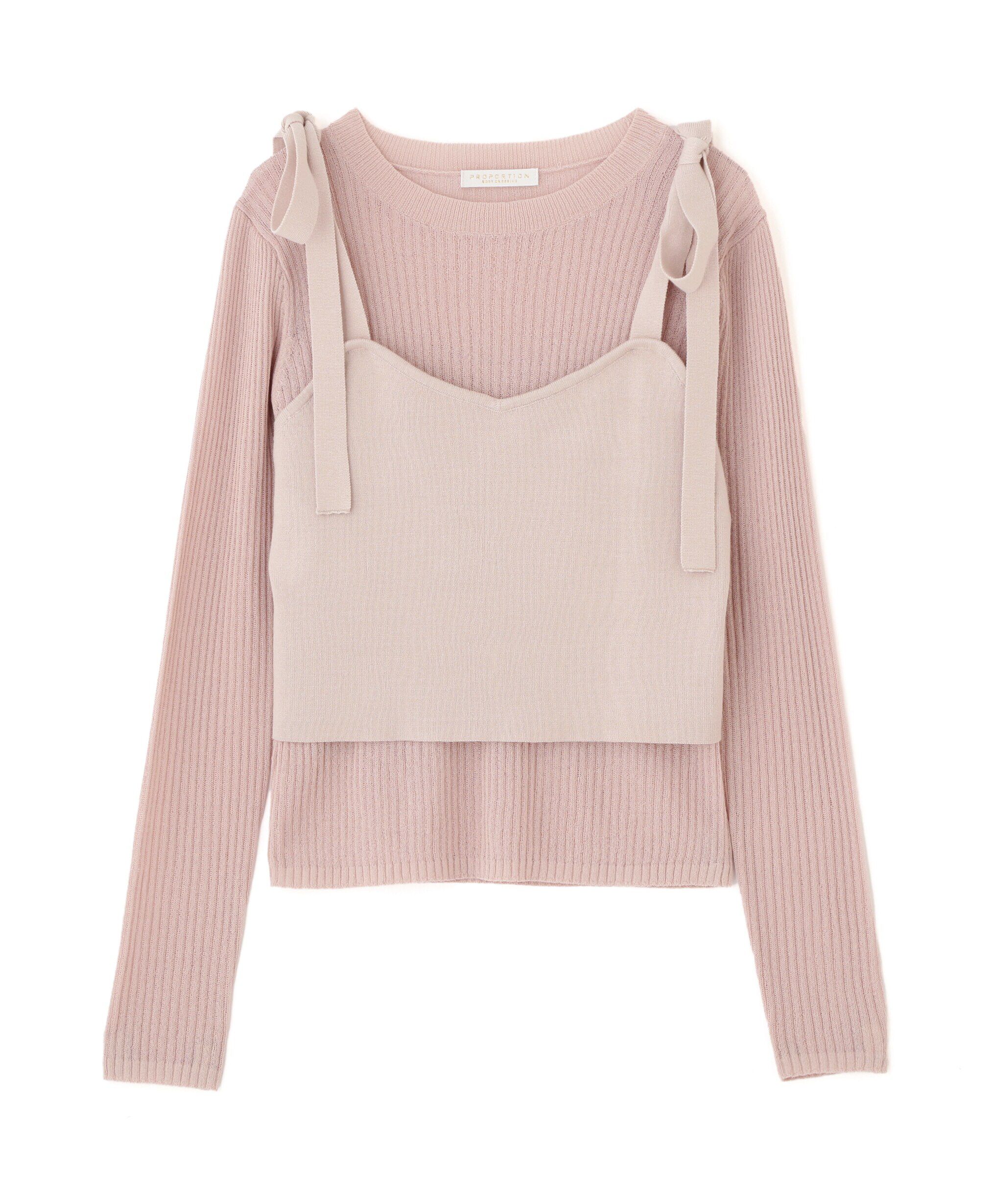 PROPORTION BODY DRESSING「リボンビスチェレイヤードニット」|ニット・セーター|