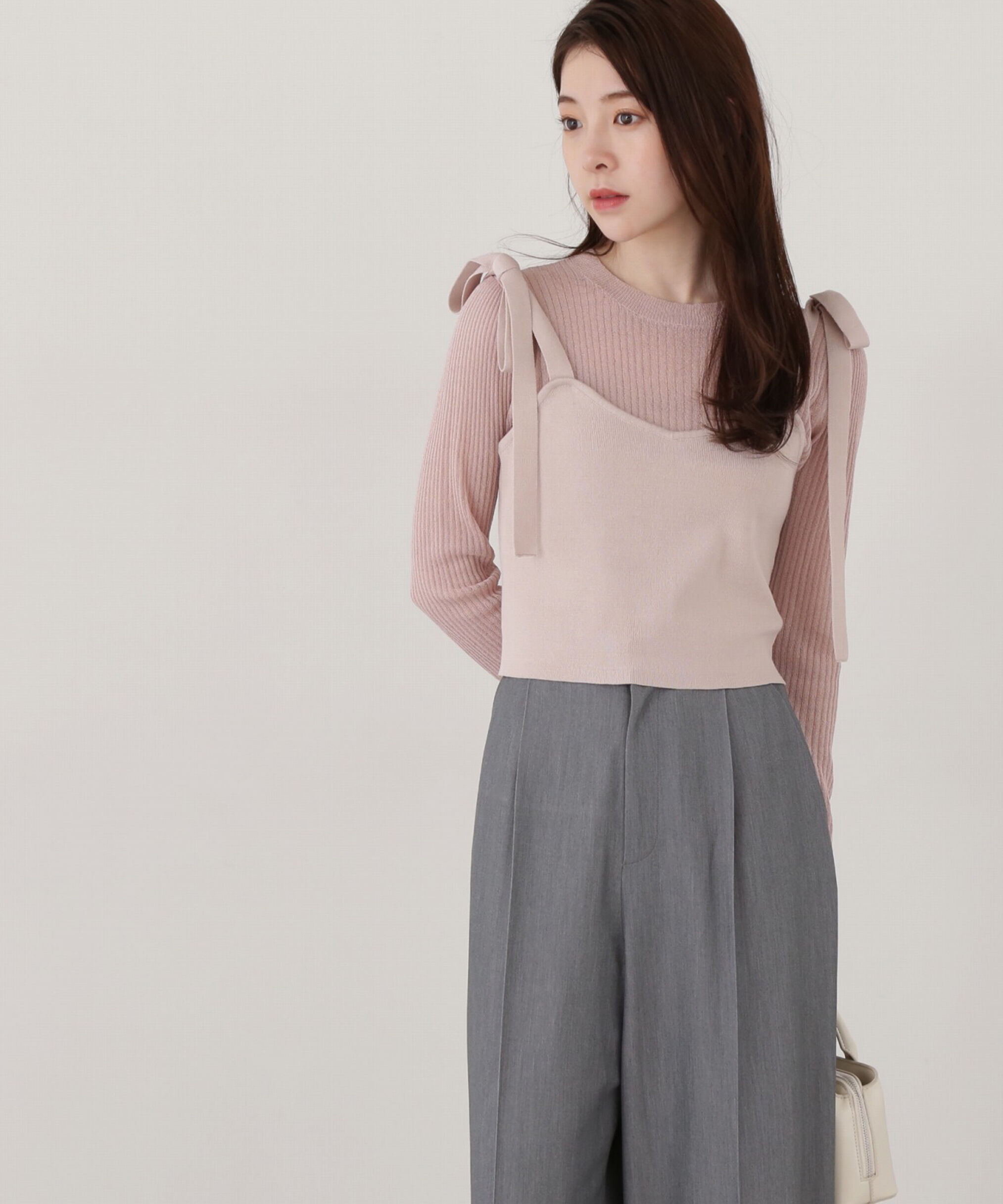 PROPORTION BODY DRESSING「リボンビスチェレイヤードニット」|ニット・セーター|