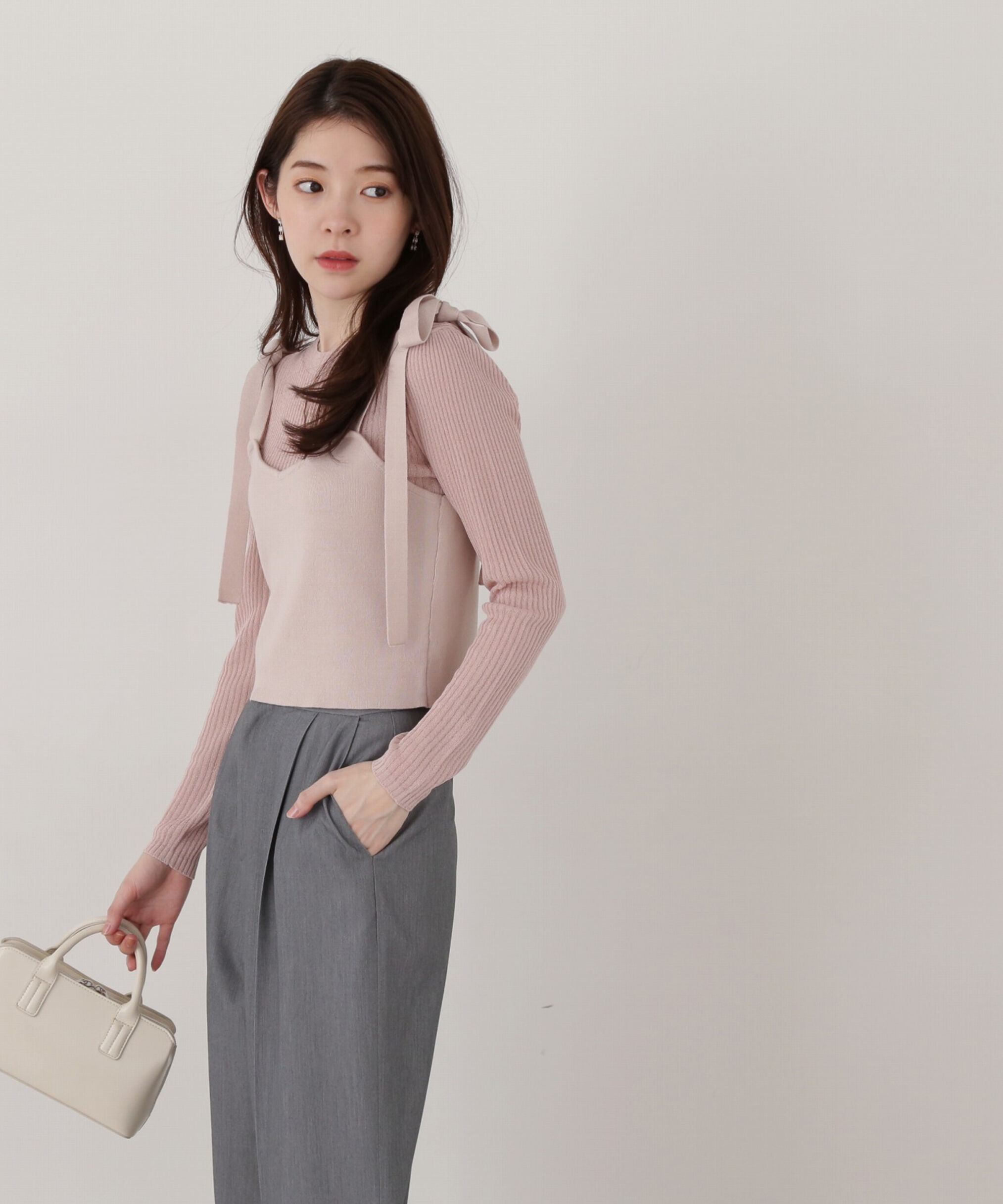 PROPORTION BODY DRESSING「リボンビスチェレイヤードニット」|ニット・セーター|