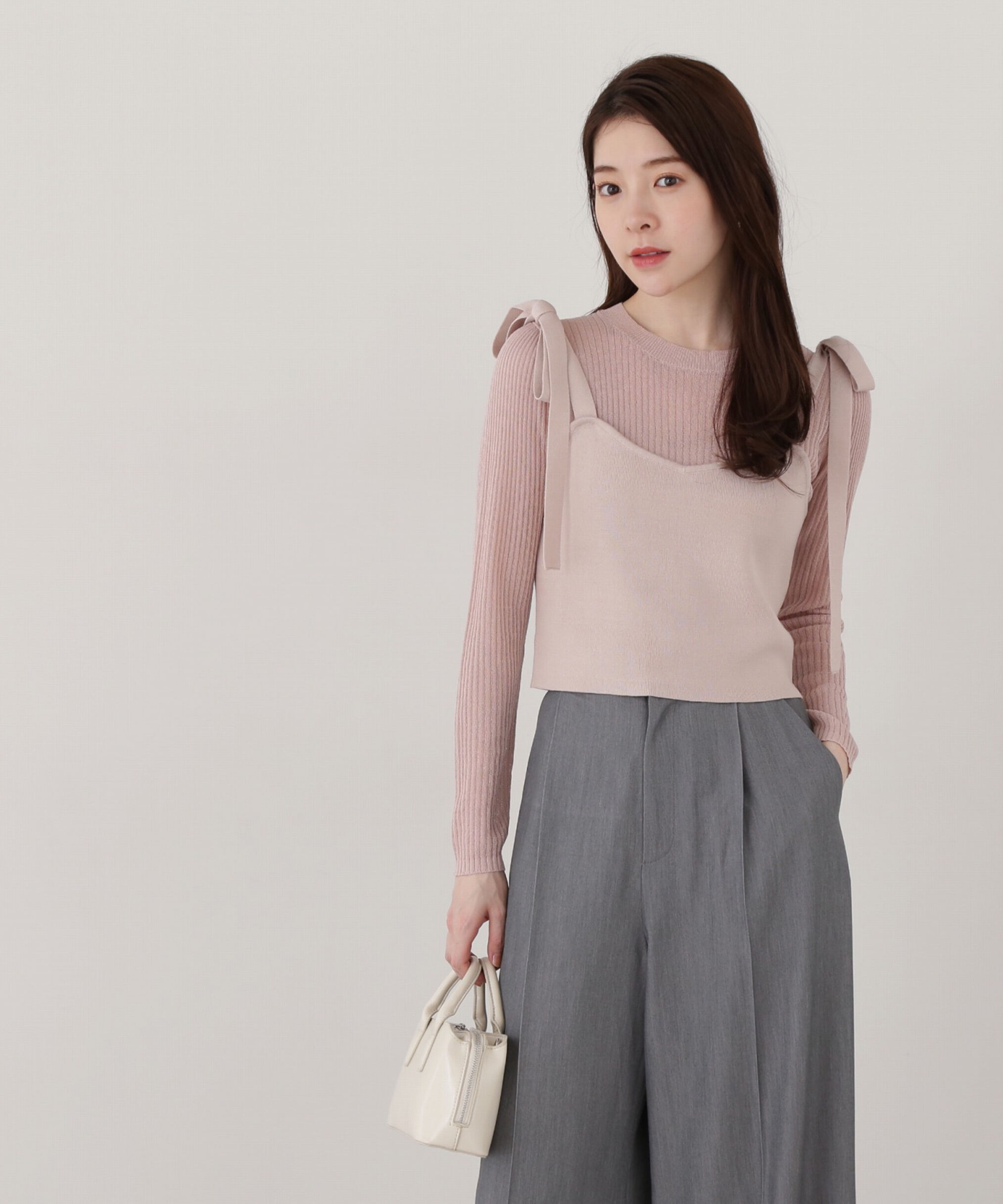 PROPORTION BODY DRESSING「リボンビスチェレイヤードニット」|ニット・セーター|