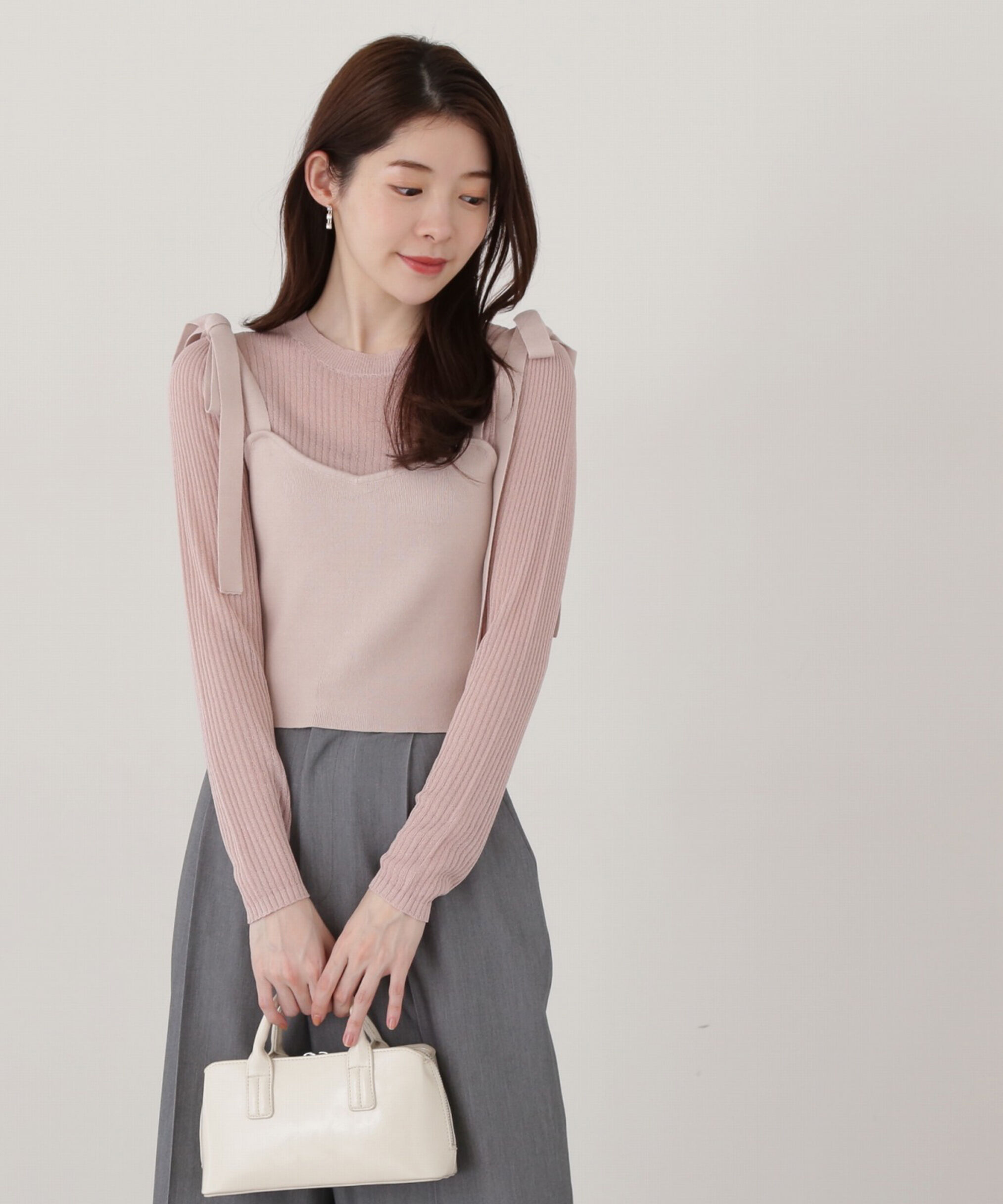 PROPORTION BODY DRESSING「リボンビスチェレイヤードニット」|ニット・セーター|