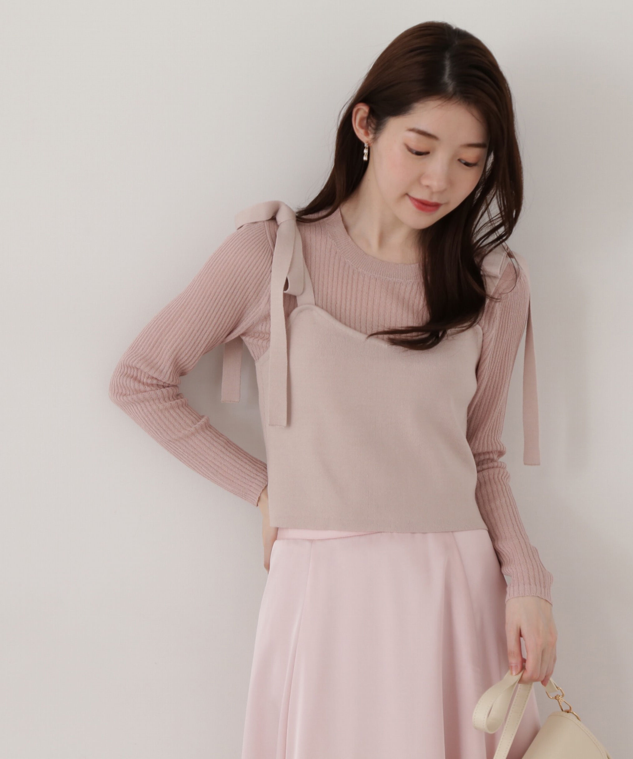 PROPORTION BODY DRESSING「リボンビスチェレイヤードニット」|ニット・セーター|