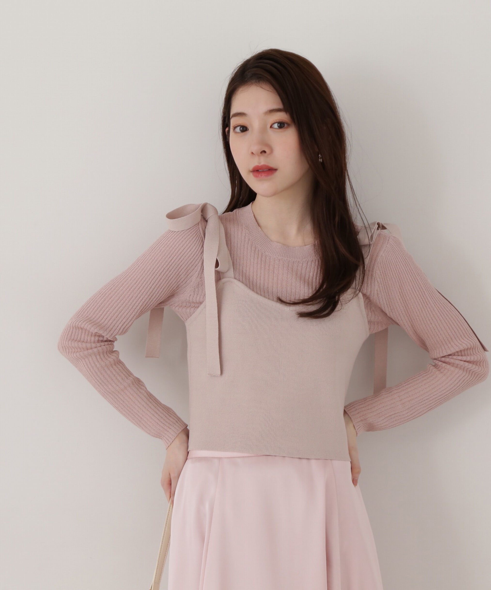 PROPORTION BODY DRESSING「リボンビスチェレイヤードニット」|ニット・セーター|