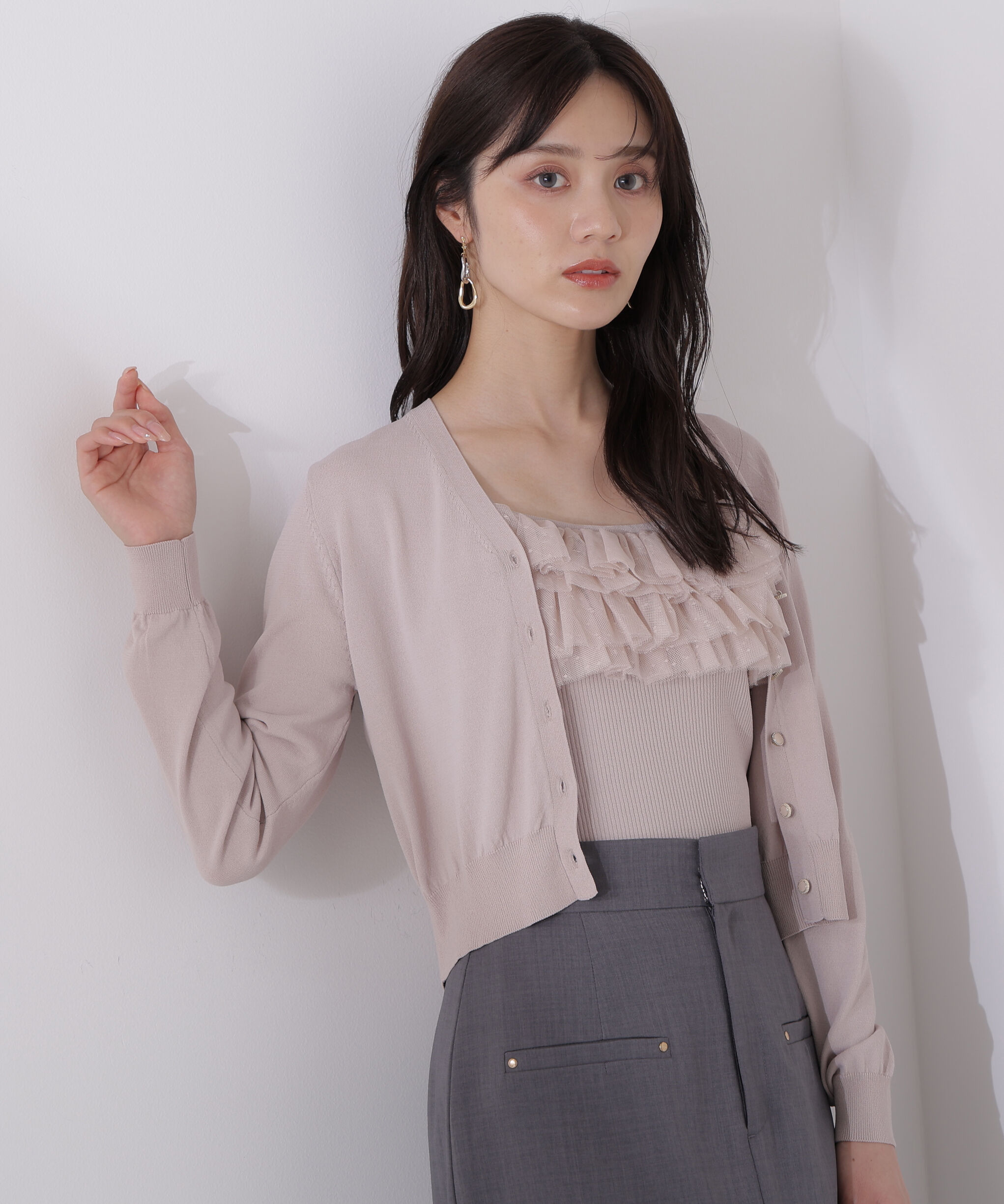 PROPORTION BODY DRESSING「チュール付きニットアンサンブル」|ニット・セーター|