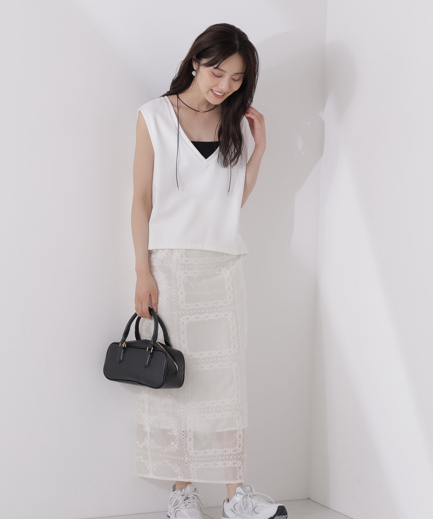 PROPORTION BODY DRESSING「シアーパネルレーススカート」|スカート|