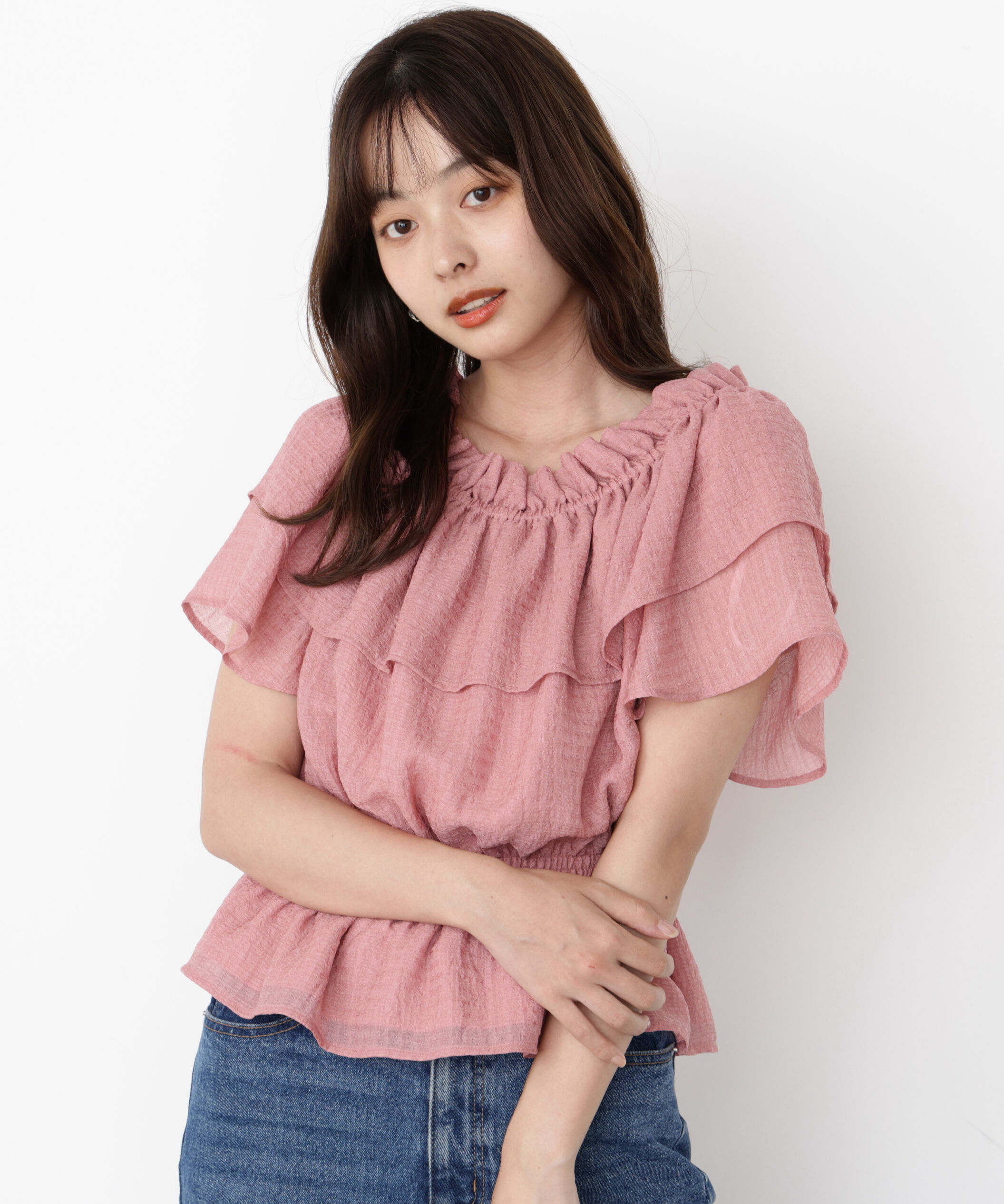 PROPORTION BODY DRESSING「＜ウォッシャブル＞2wayギャザーペプラムブラウス」|シャツ・ブラウス|