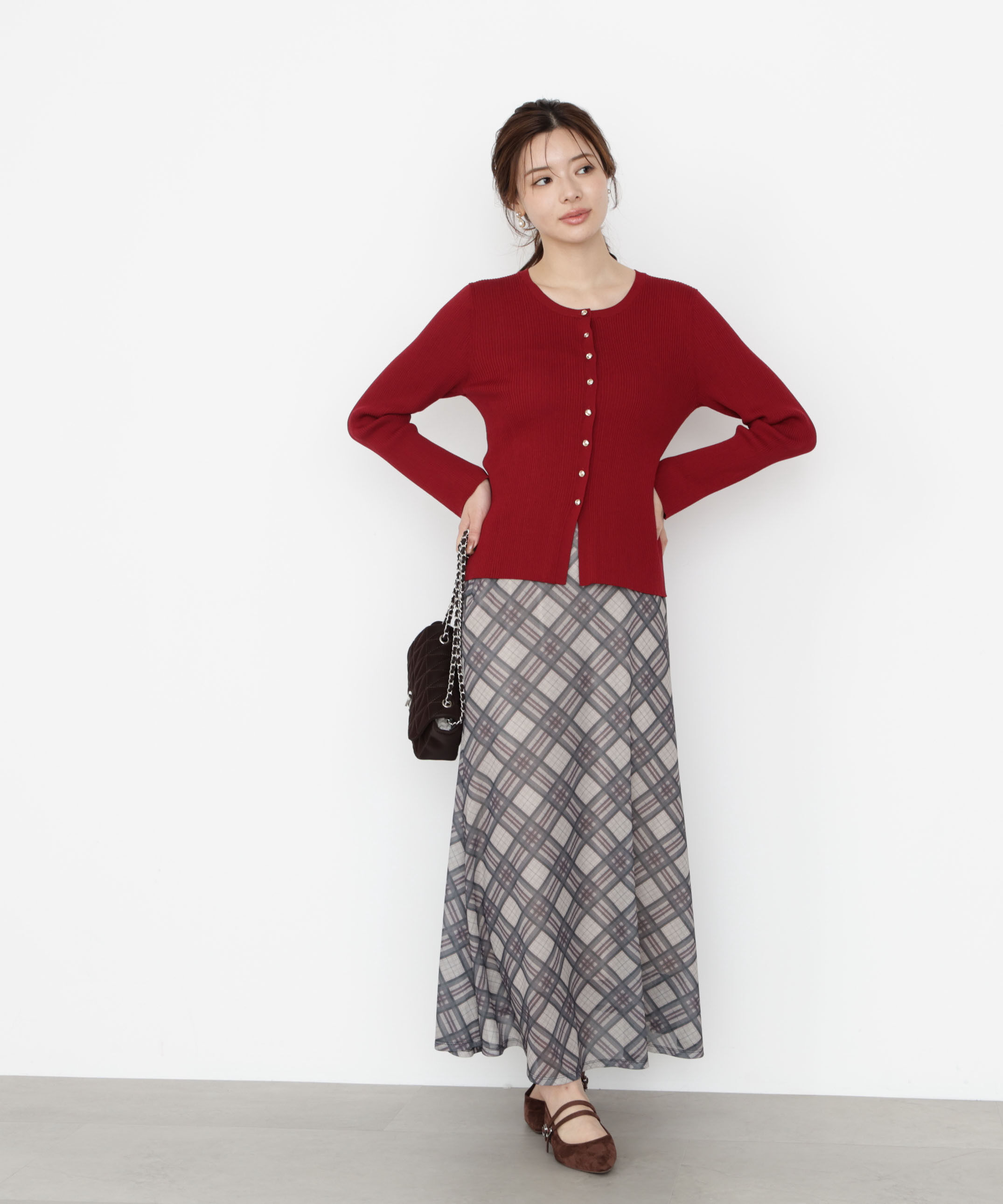 PROPORTION BODY DRESSING「チェックナロースカート 25AW」|スカート|