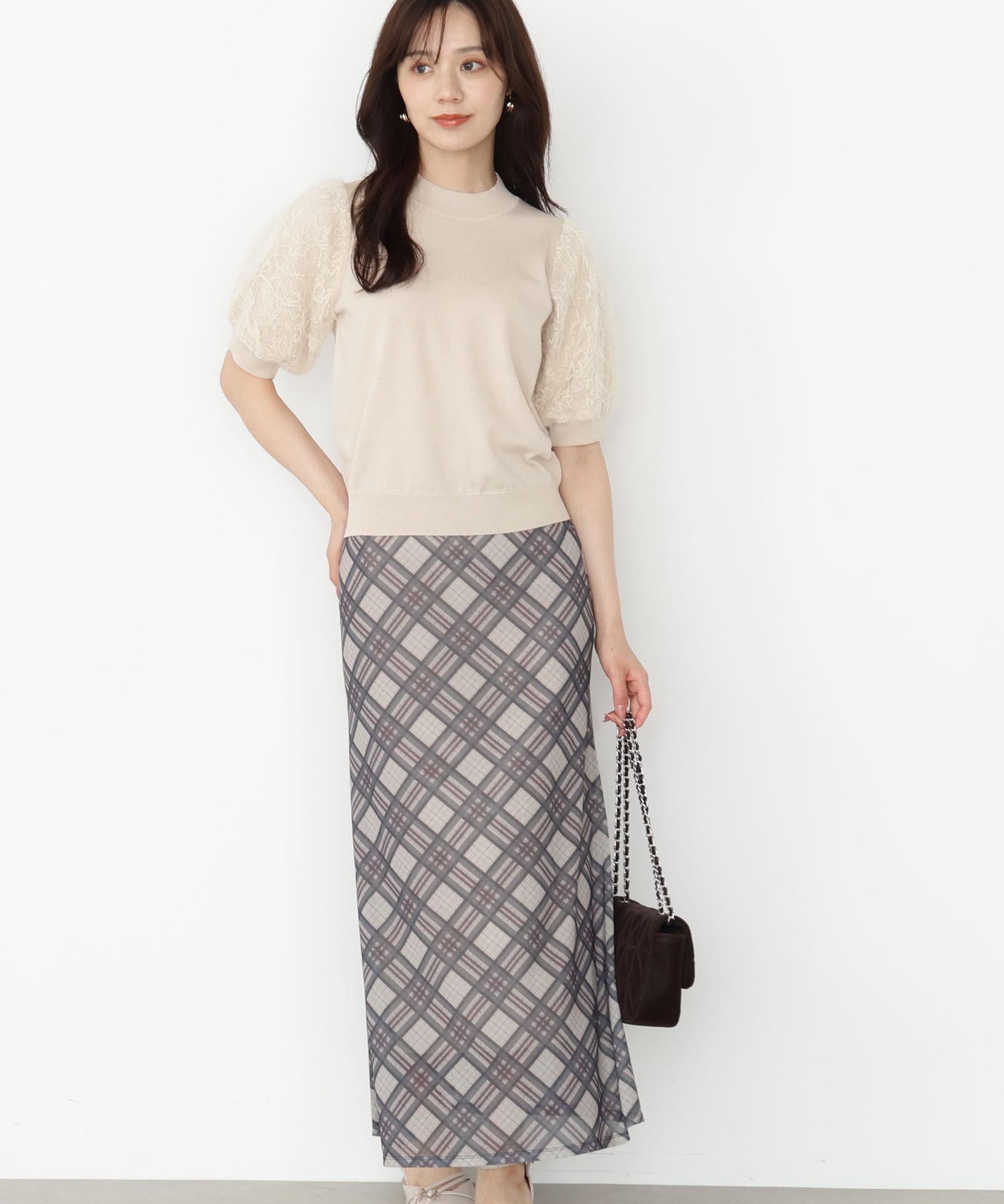 PROPORTION BODY DRESSING「チェックナロースカート 25AW」|スカート|