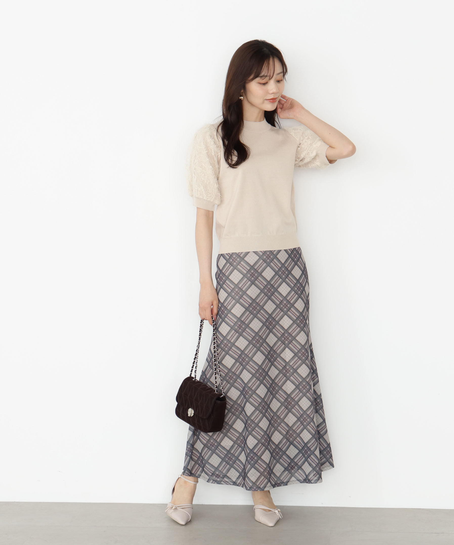 PROPORTION BODY DRESSING「チェックナロースカート 25AW」|スカート|