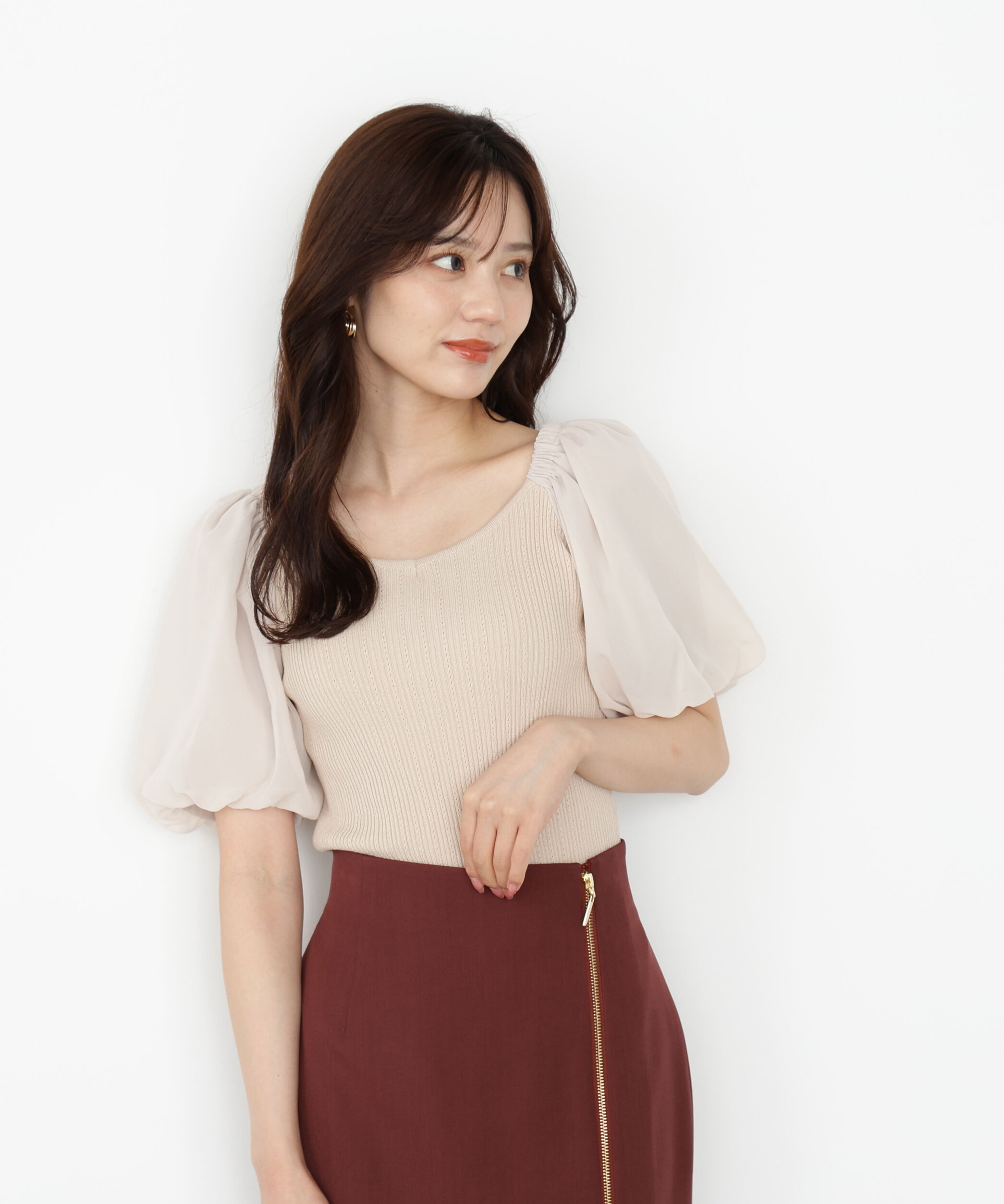 PROPORTION BODY DRESSING「ボリュームスリーブニット」|ニット・セーター|ライトベージ
