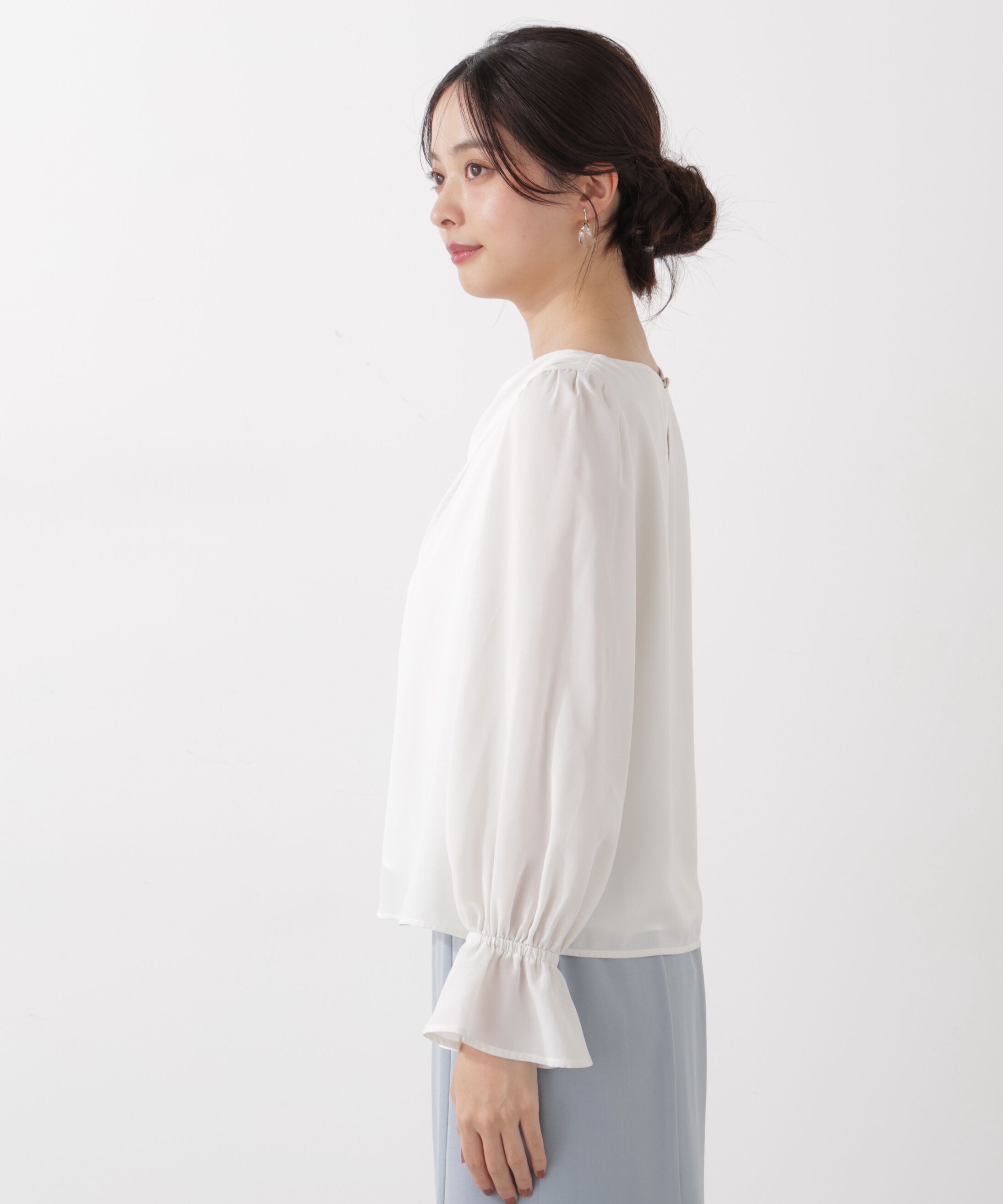 PROPORTION BODY DRESSING「＜ウォッシャブル＞キャンディースリーブニュアンスブラウス 25AW」|シャツ・ブラウス|