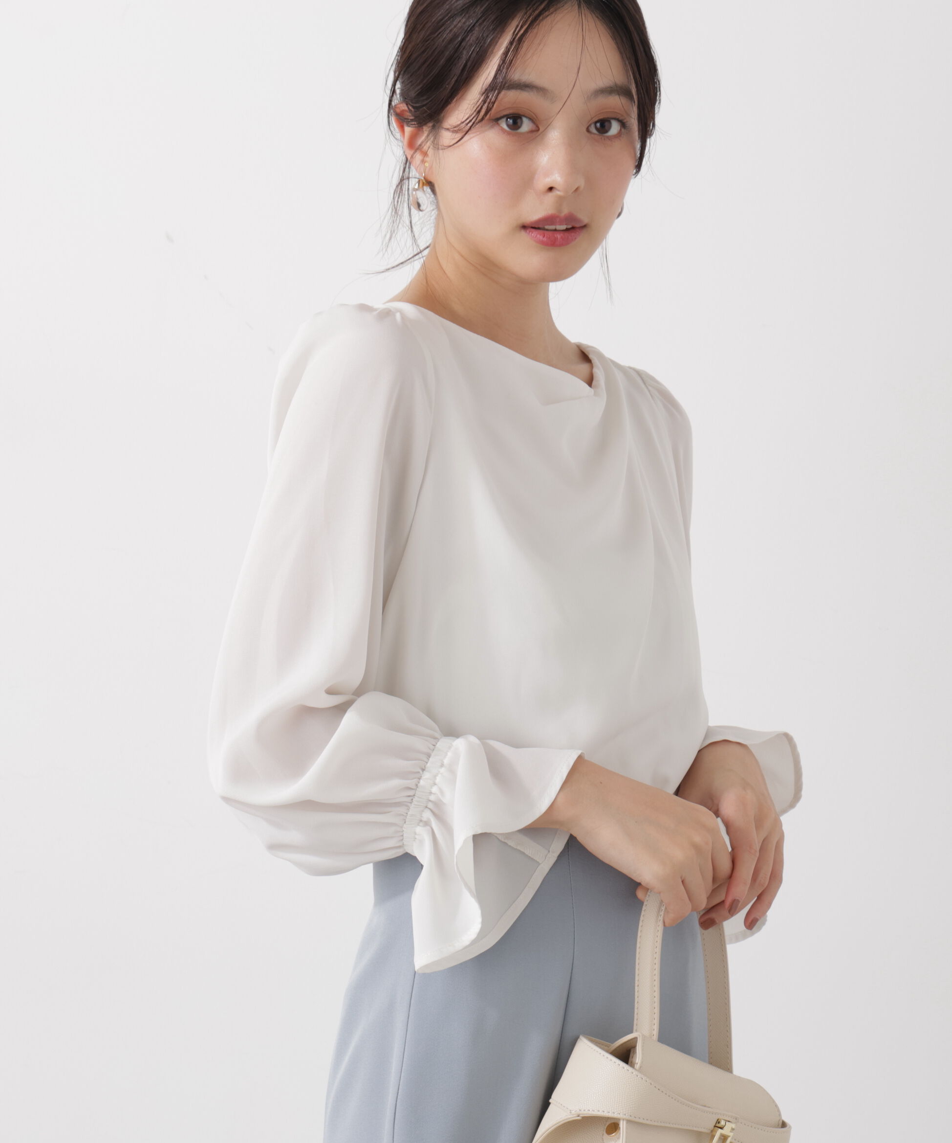 PROPORTION BODY DRESSING「＜ウォッシャブル＞キャンディースリーブニュアンスブラウス 25AW」|シャツ・ブラウス|