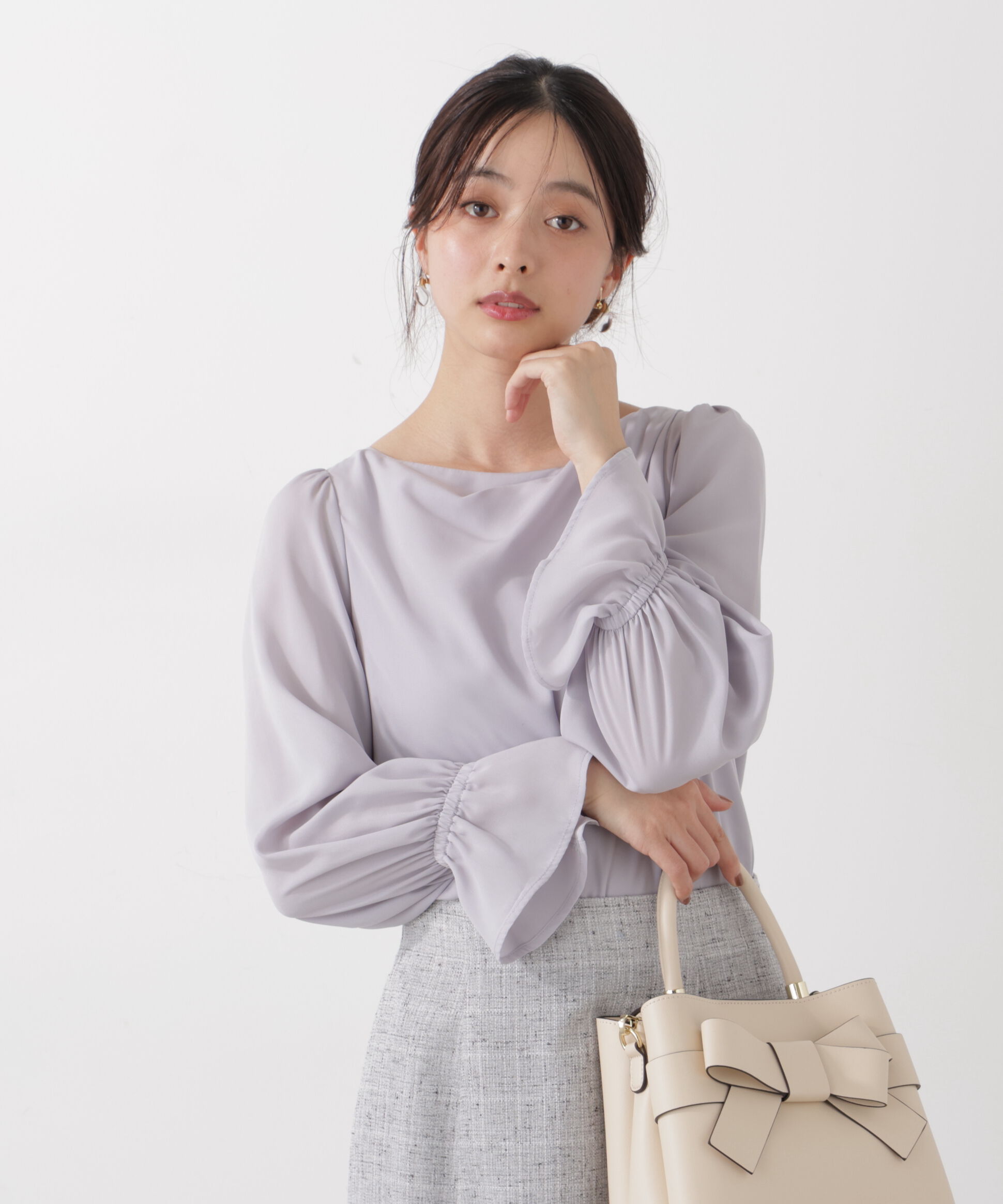 PROPORTION BODY DRESSING「＜ウォッシャブル＞キャンディースリーブニュアンスブラウス 25AW」|シャツ・ブラウス|