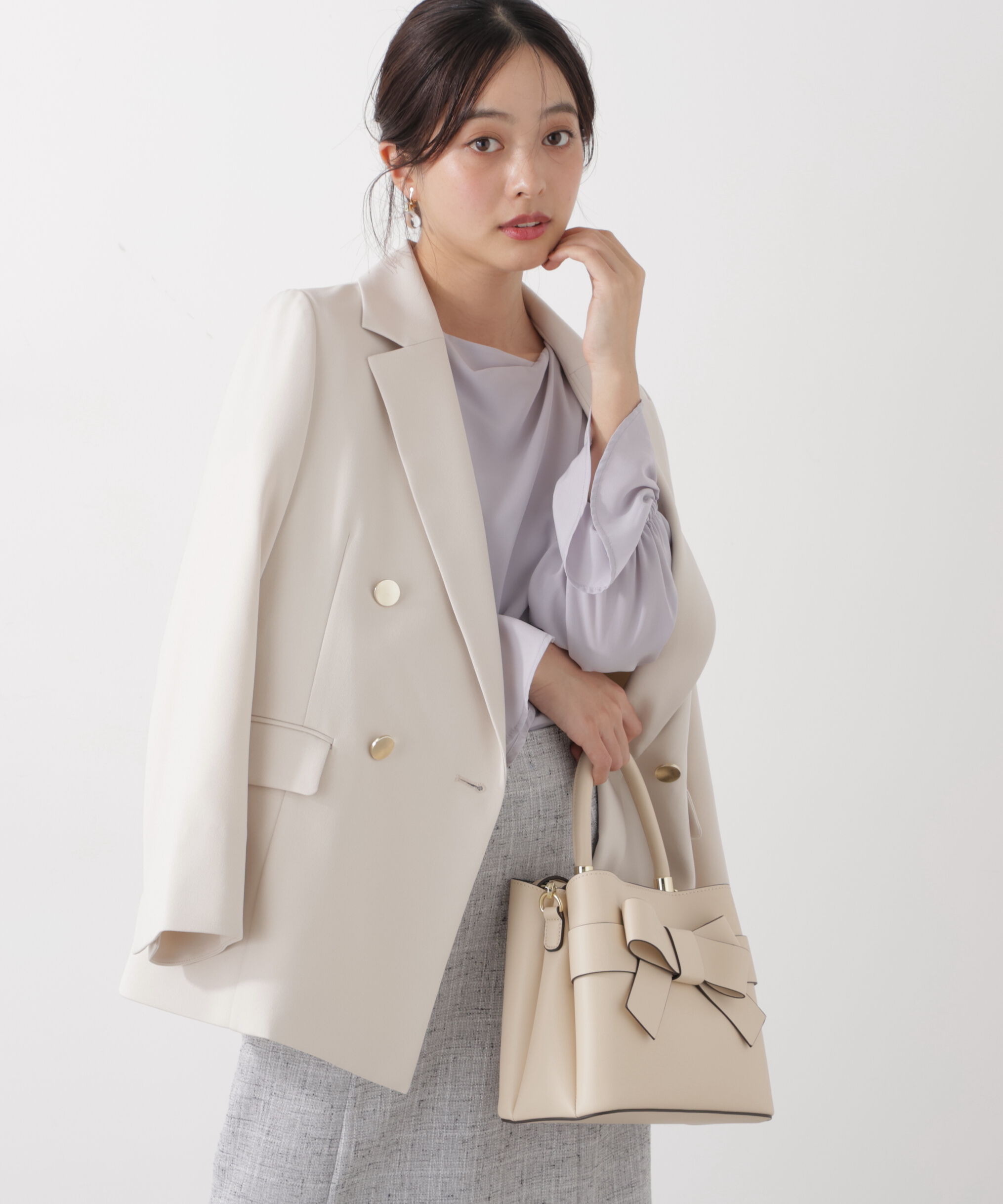 PROPORTION BODY DRESSING「＜ウォッシャブル＞キャンディースリーブニュアンスブラウス 25AW」|シャツ・ブラウス|