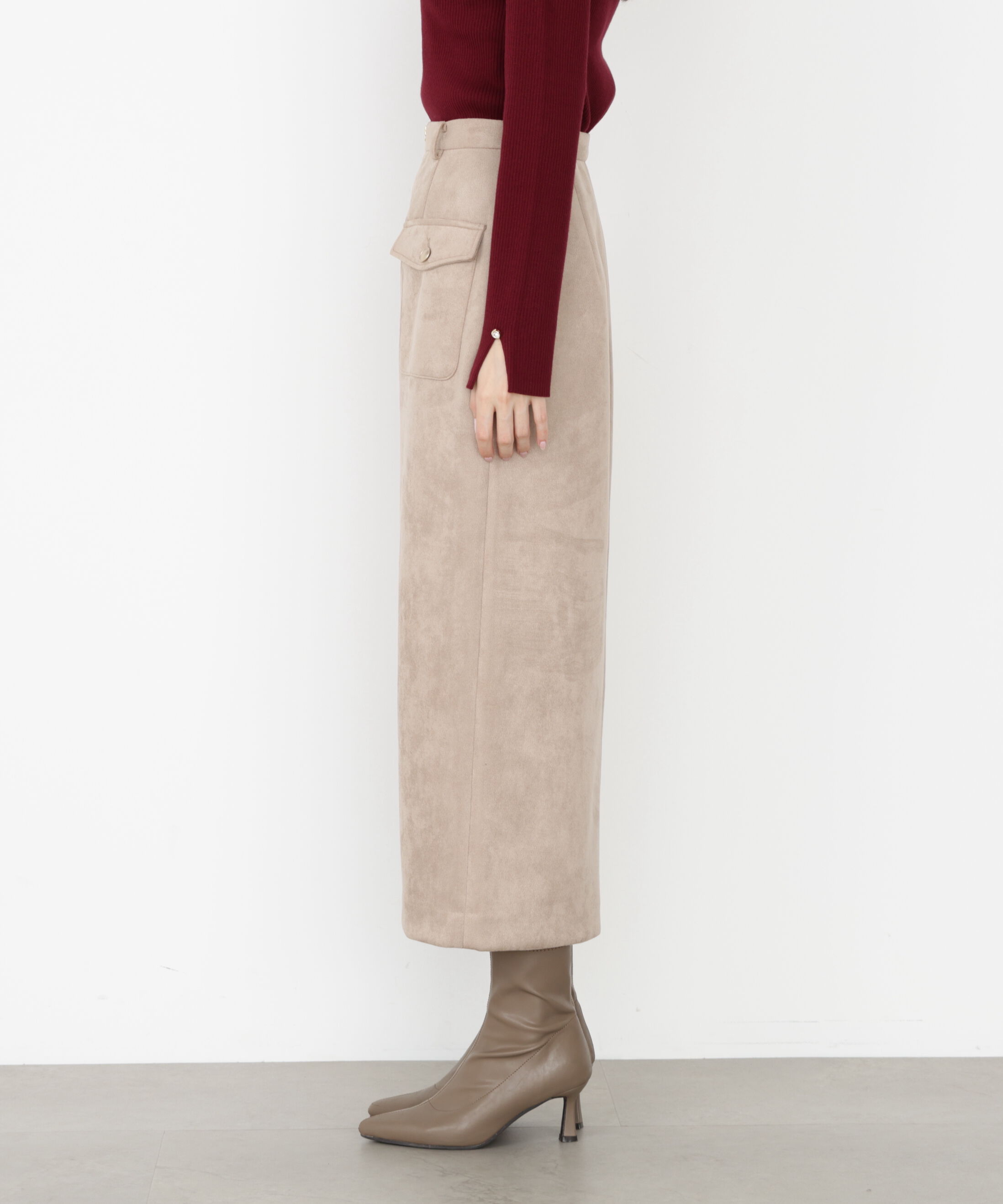 PROPORTION BODY DRESSING「ダンボールフェイクスエードタイトスカート 25AW」|スカート|