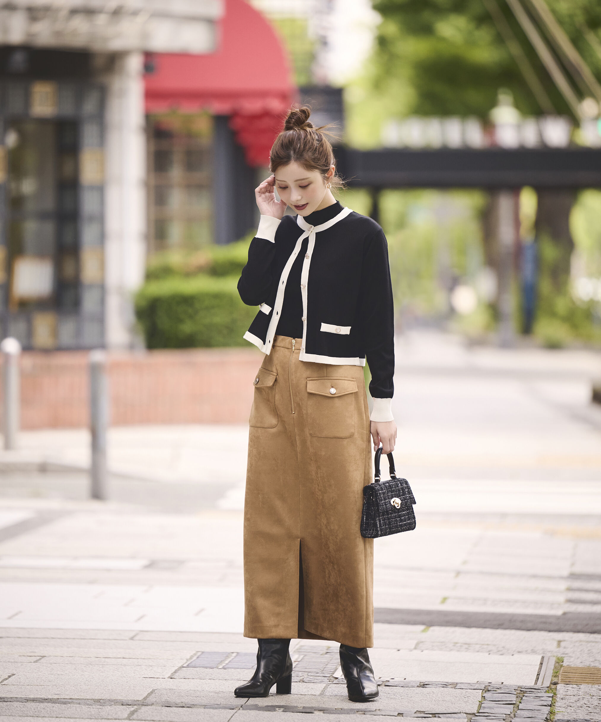 PROPORTION BODY DRESSING「ダンボールフェイクスエードタイトスカート 25AW」|スカート|