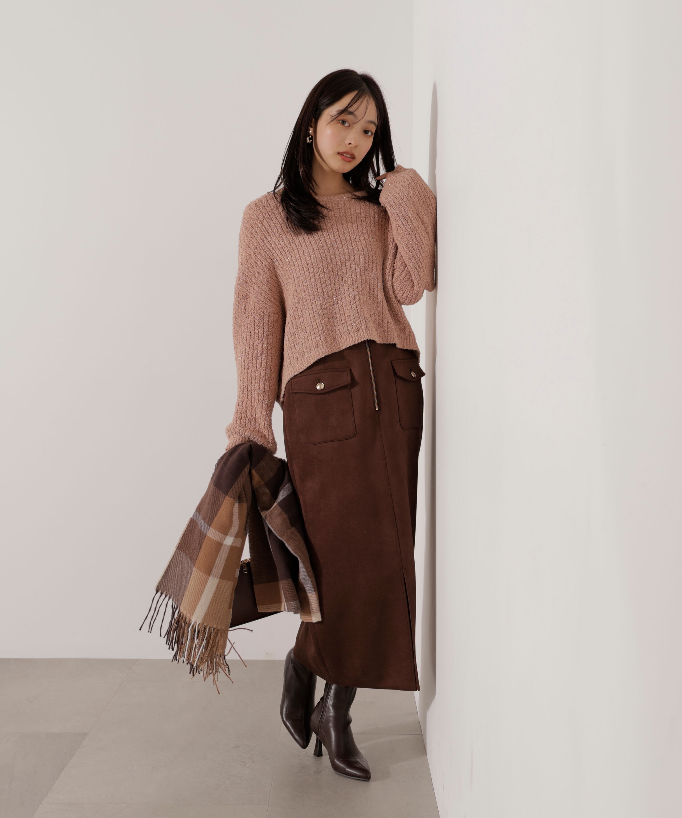 PROPORTION BODY DRESSING「ダンボールフェイクスエードタイトスカート 25AW」|スカート|