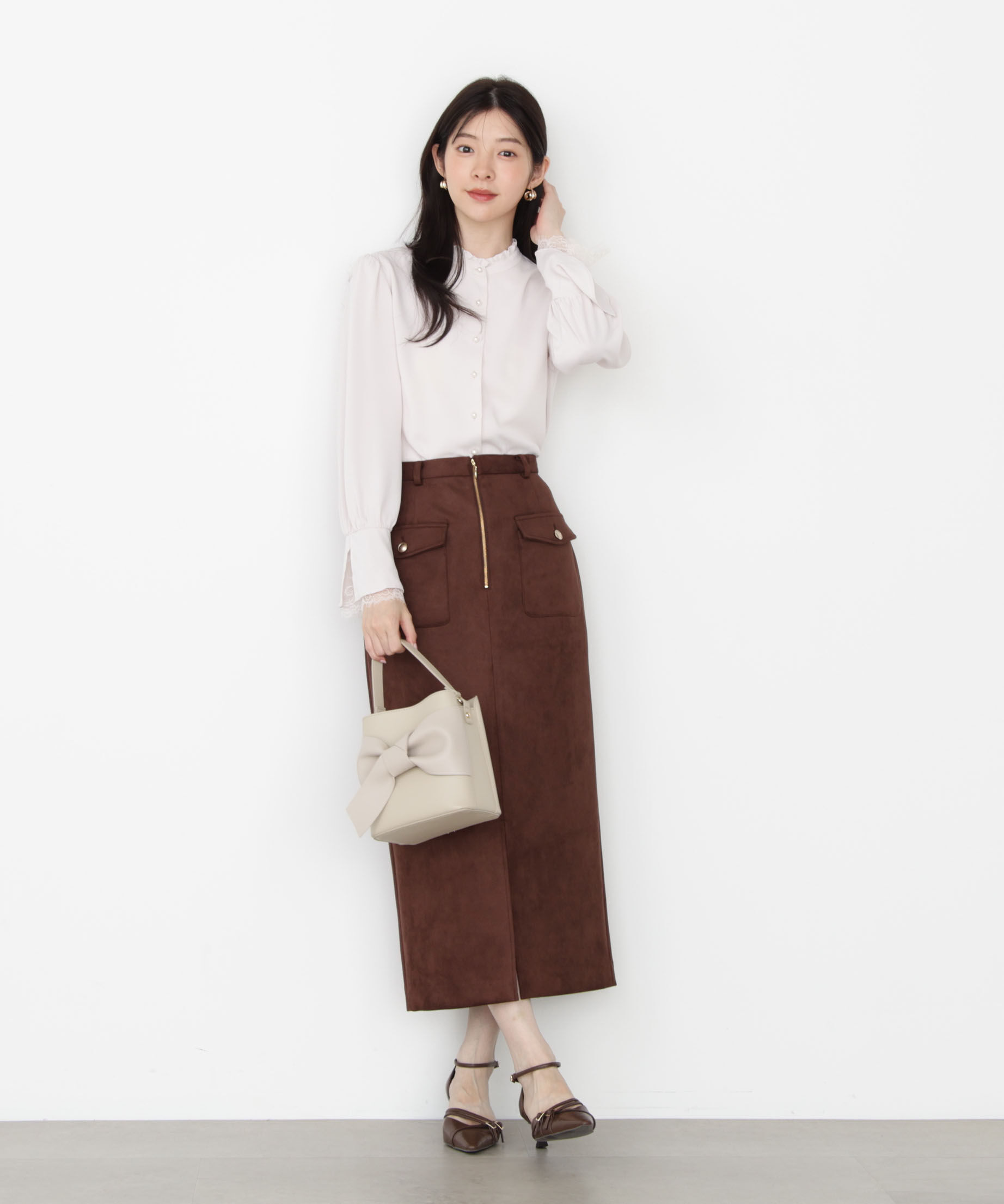 PROPORTION BODY DRESSING「ダンボールフェイクスエードタイトスカート 25AW」|スカート|