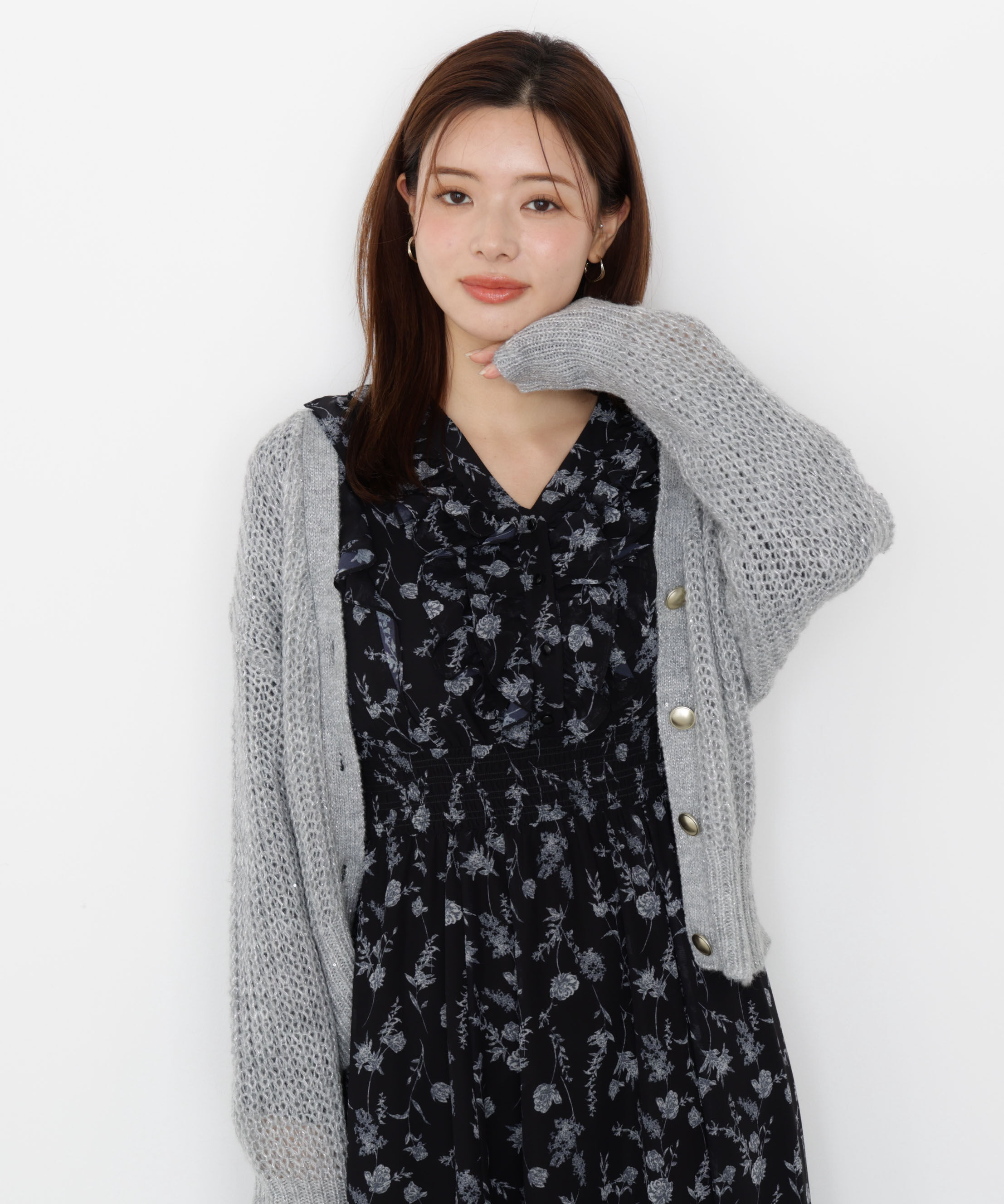 PROPORTION BODY DRESSING「スパンコール透かし編み2wayカーディガン 25AW」|カーディガン|