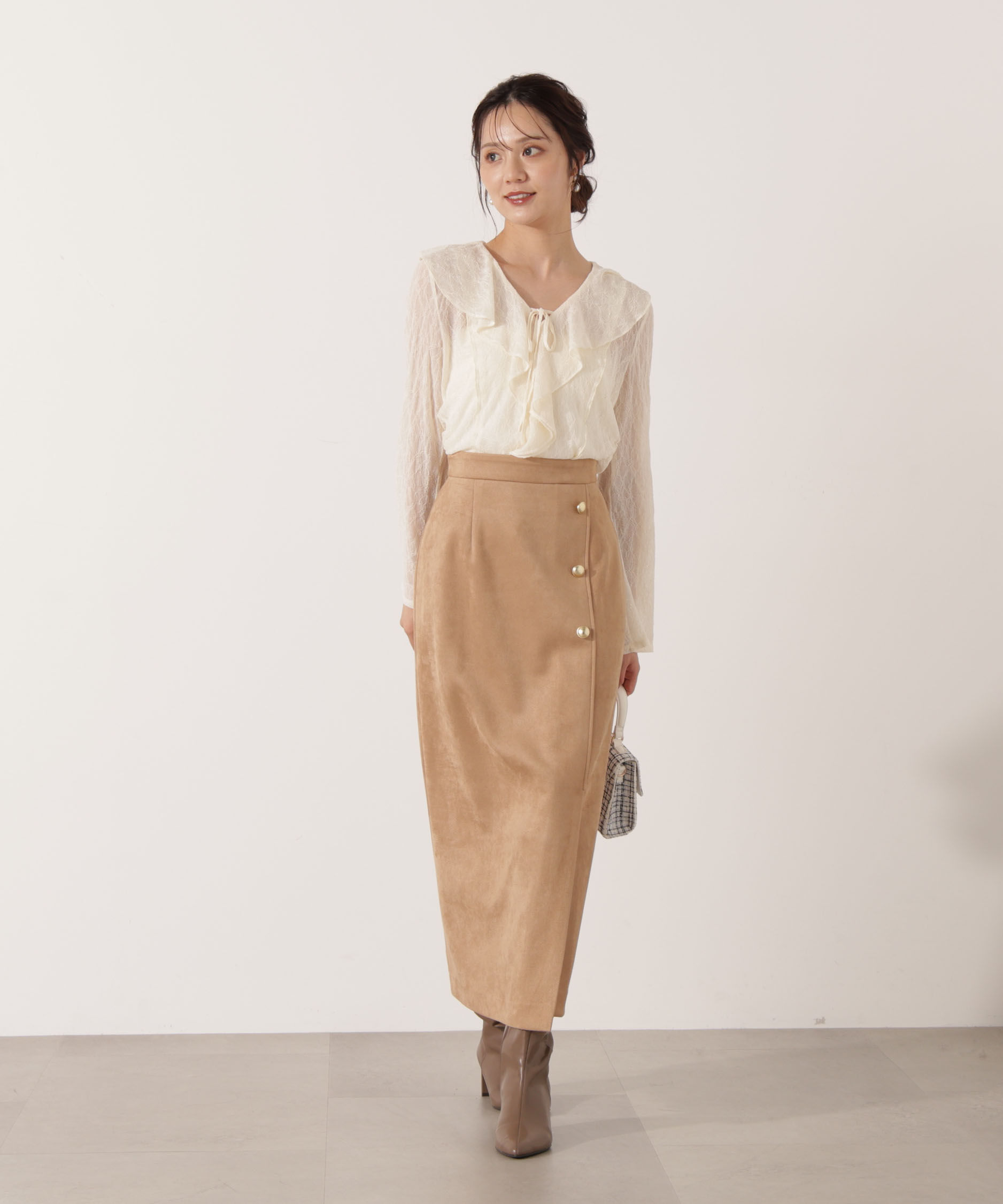 PROPORTION BODY DRESSING「フェイクスエード調ナロースカート」|スカート|