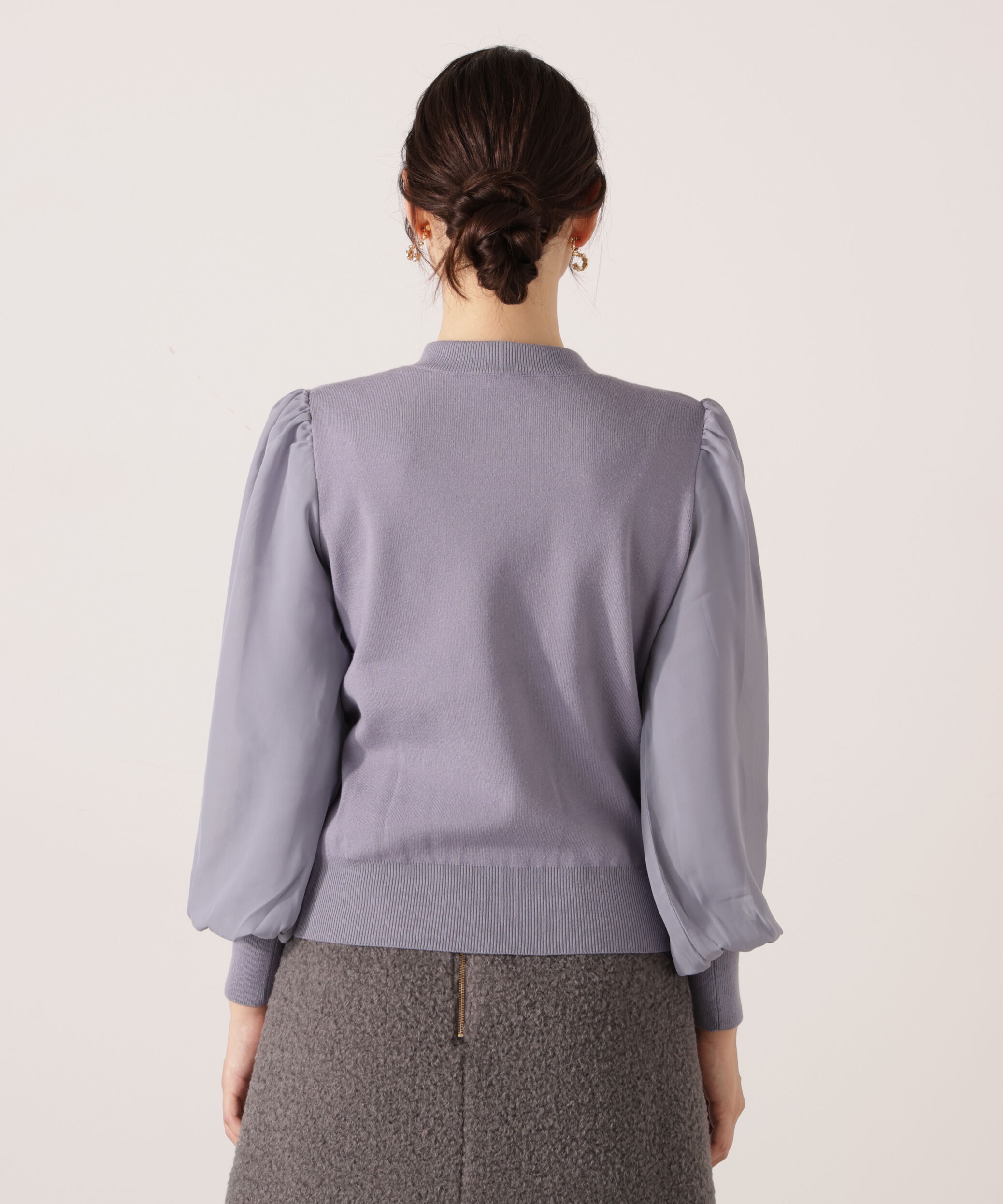 PROPORTION BODY DRESSING「シフォンスリーブニットトップス　25AW」|ニット・セーター|