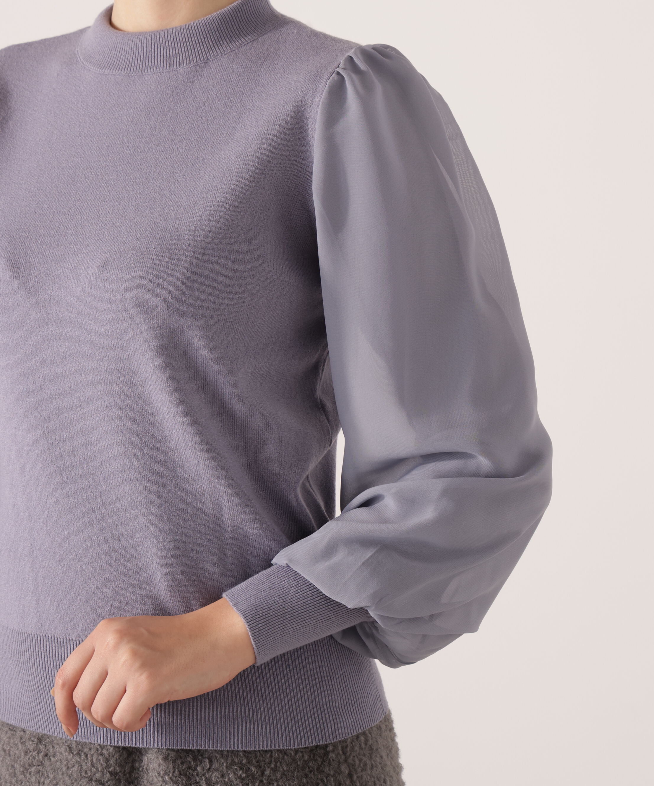 PROPORTION BODY DRESSING「シフォンスリーブニットトップス　25AW」|ニット・セーター|