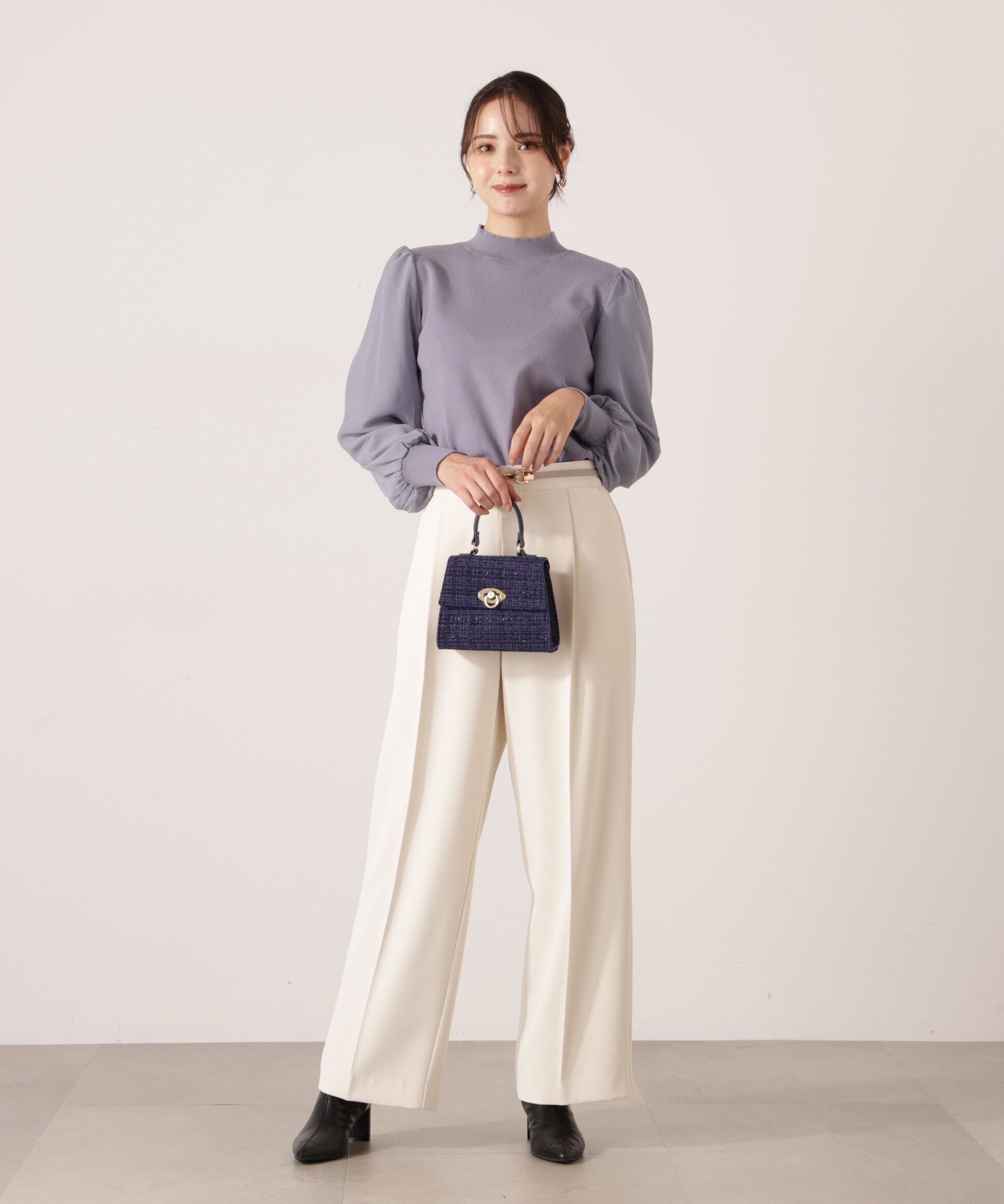 PROPORTION BODY DRESSING「シフォンスリーブニットトップス　25AW」|ニット・セーター|