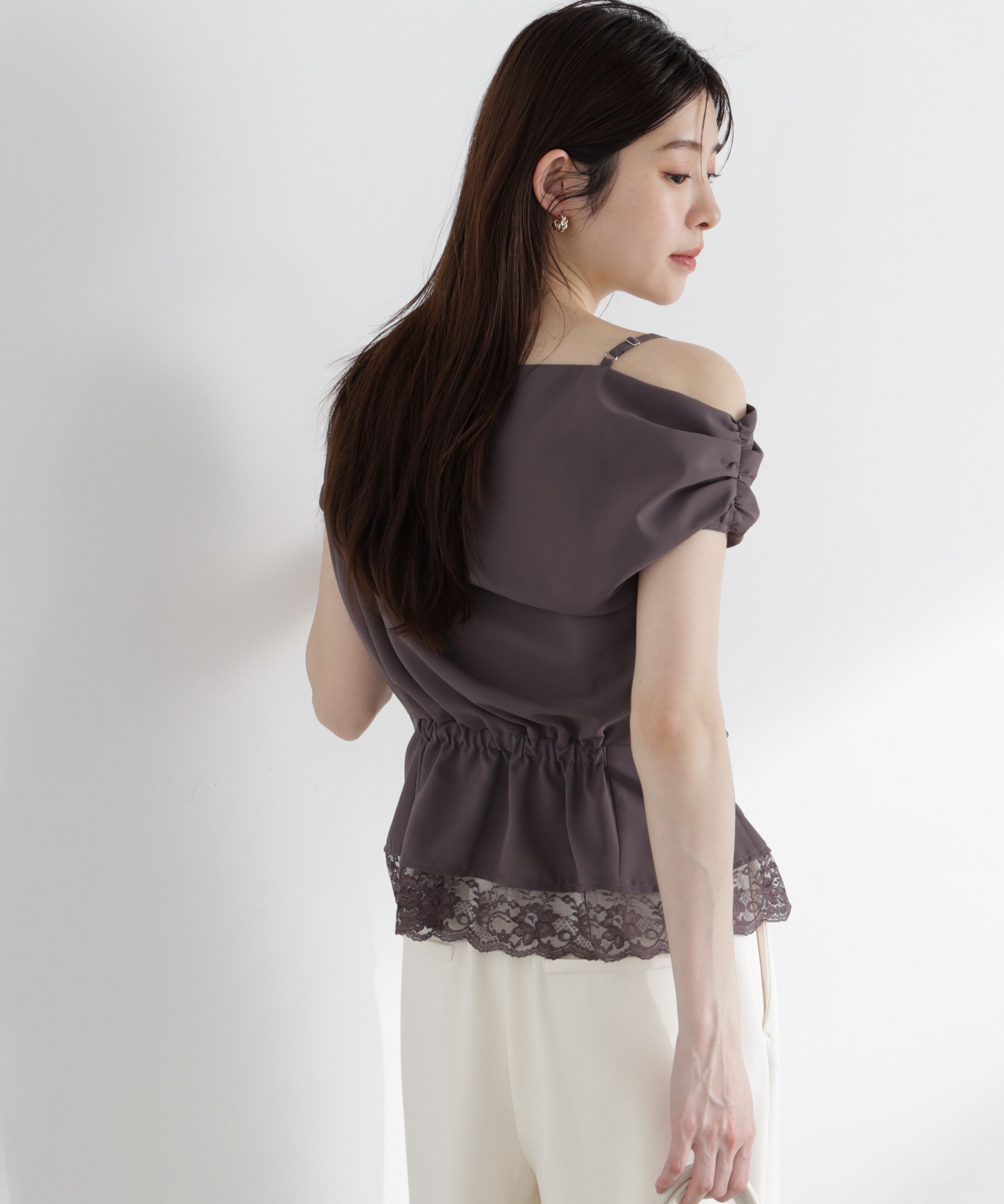 PROPORTION BODY DRESSING「〈a/mie〉アシメドレープブラウス」|シャツ・ブラウス|