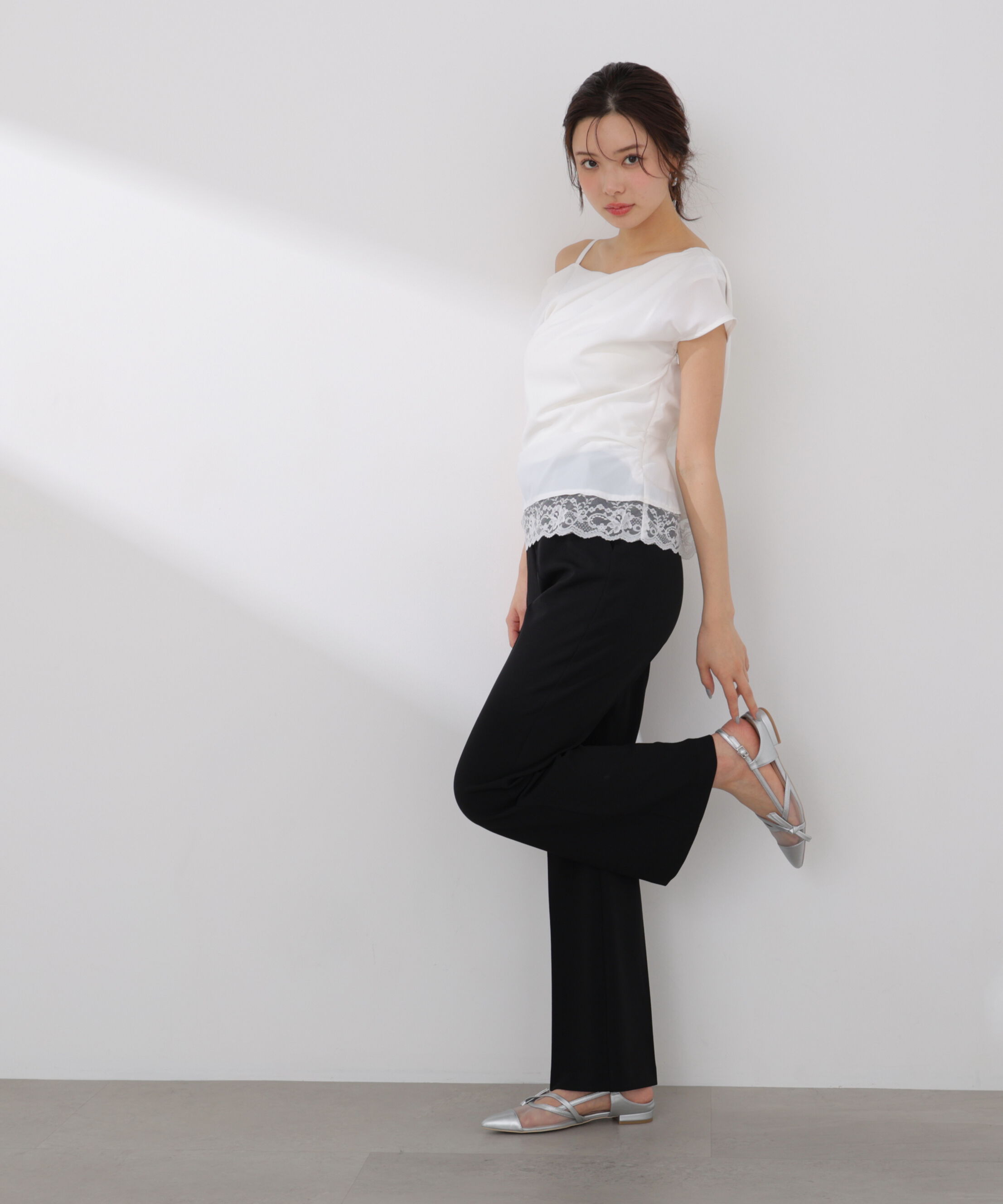 PROPORTION BODY DRESSING「〈a/mie〉アシメドレープブラウス」|シャツ・ブラウス|