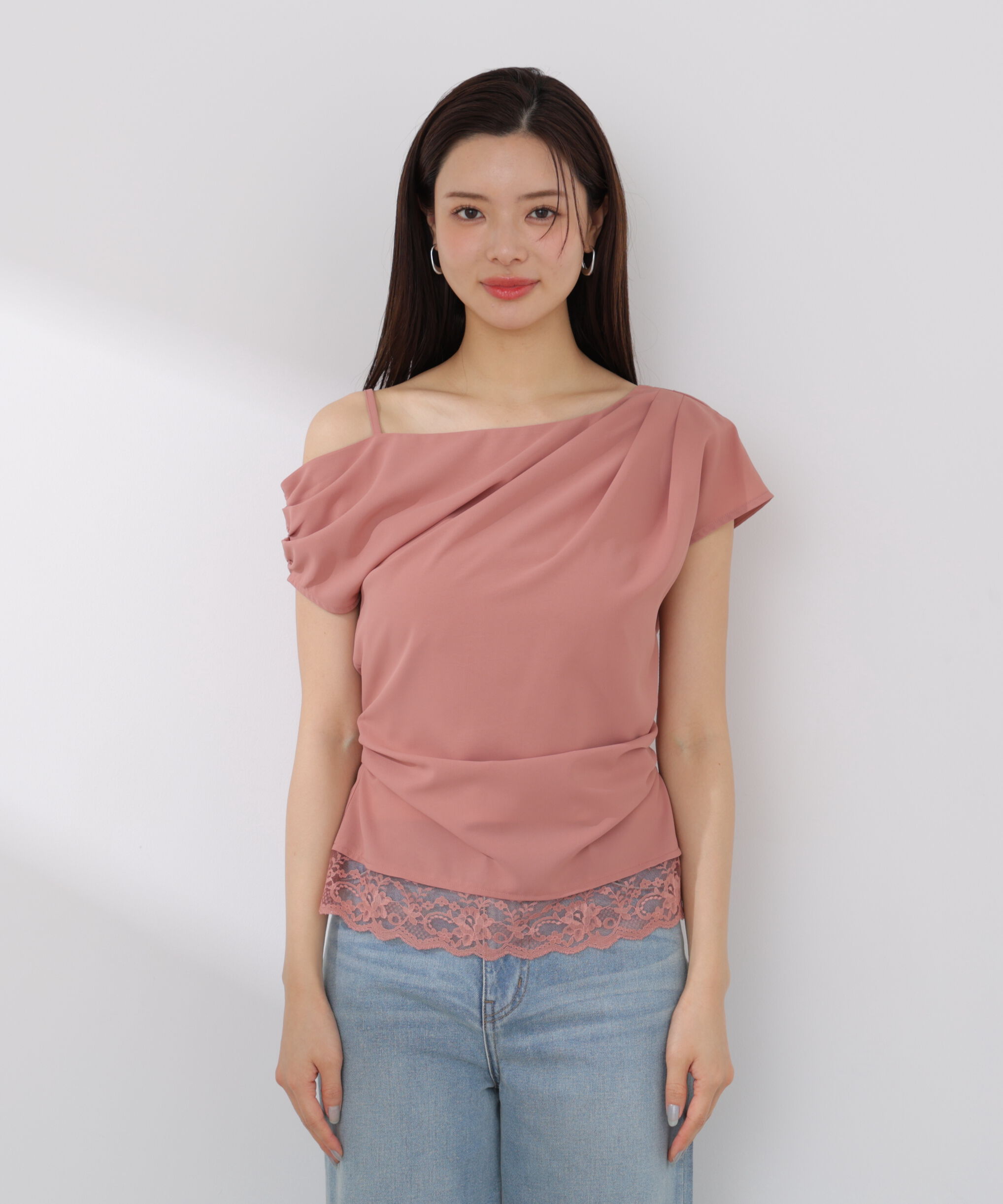 PROPORTION BODY DRESSING「〈a/mie〉アシメドレープブラウス」|シャツ・ブラウス|