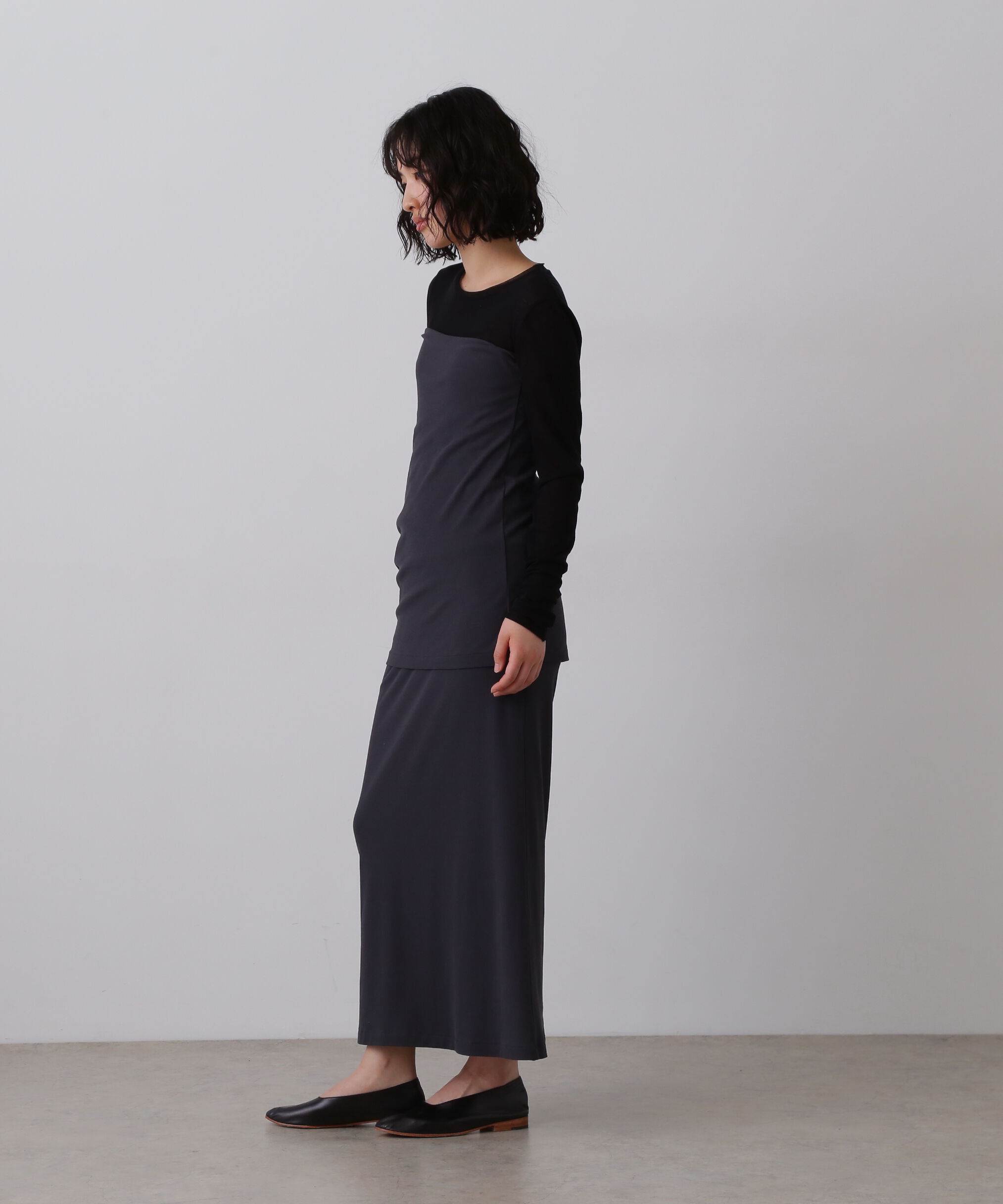 YLEVE 「YLEVE / 80/2 HIGH-TWISTED GAUZE BARE JERSEY ONE PIECE SKIRT」|ワンピース|