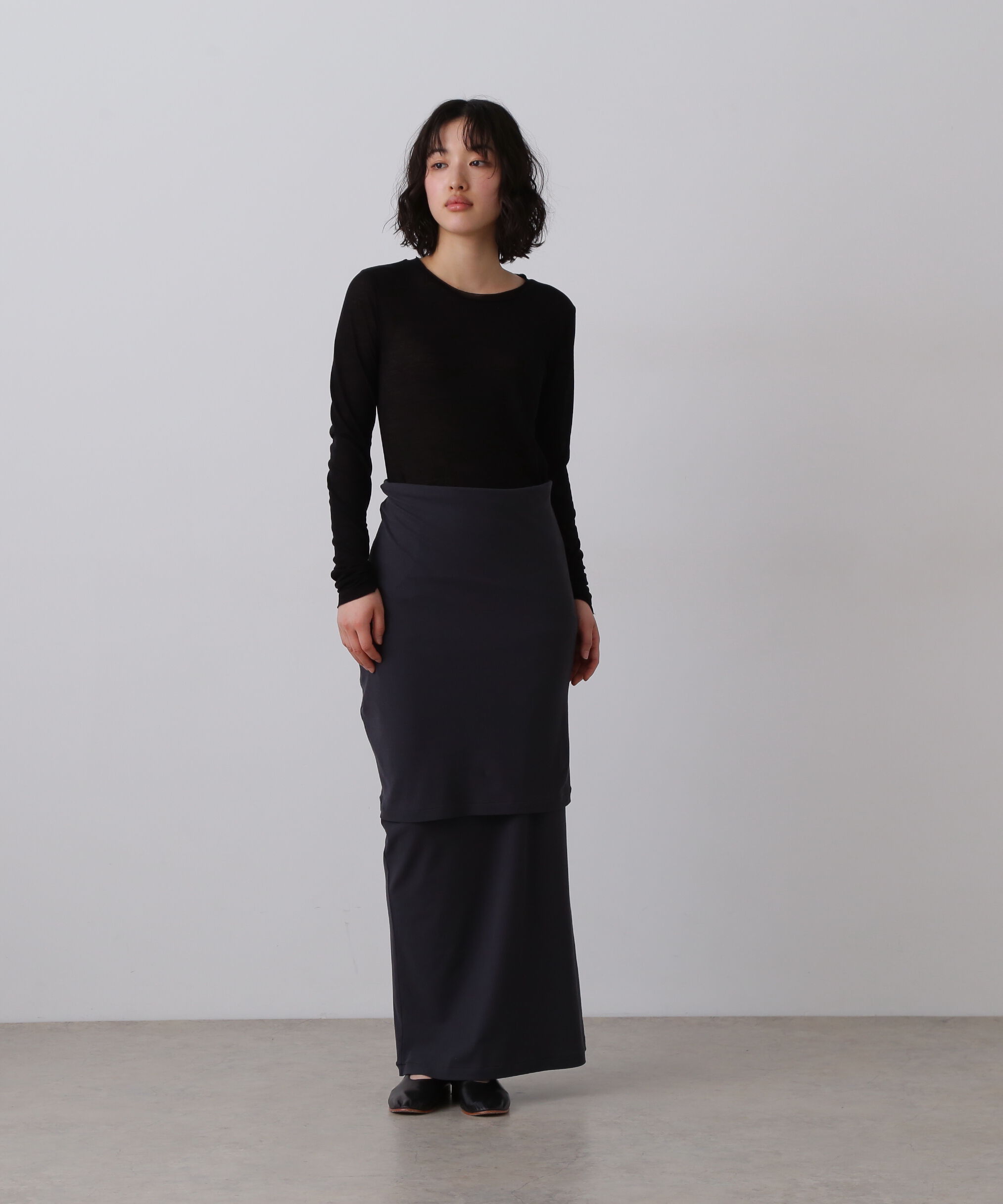 YLEVE 「YLEVE / 80/2 HIGH-TWISTED GAUZE BARE JERSEY ONE PIECE SKIRT」|ワンピース|