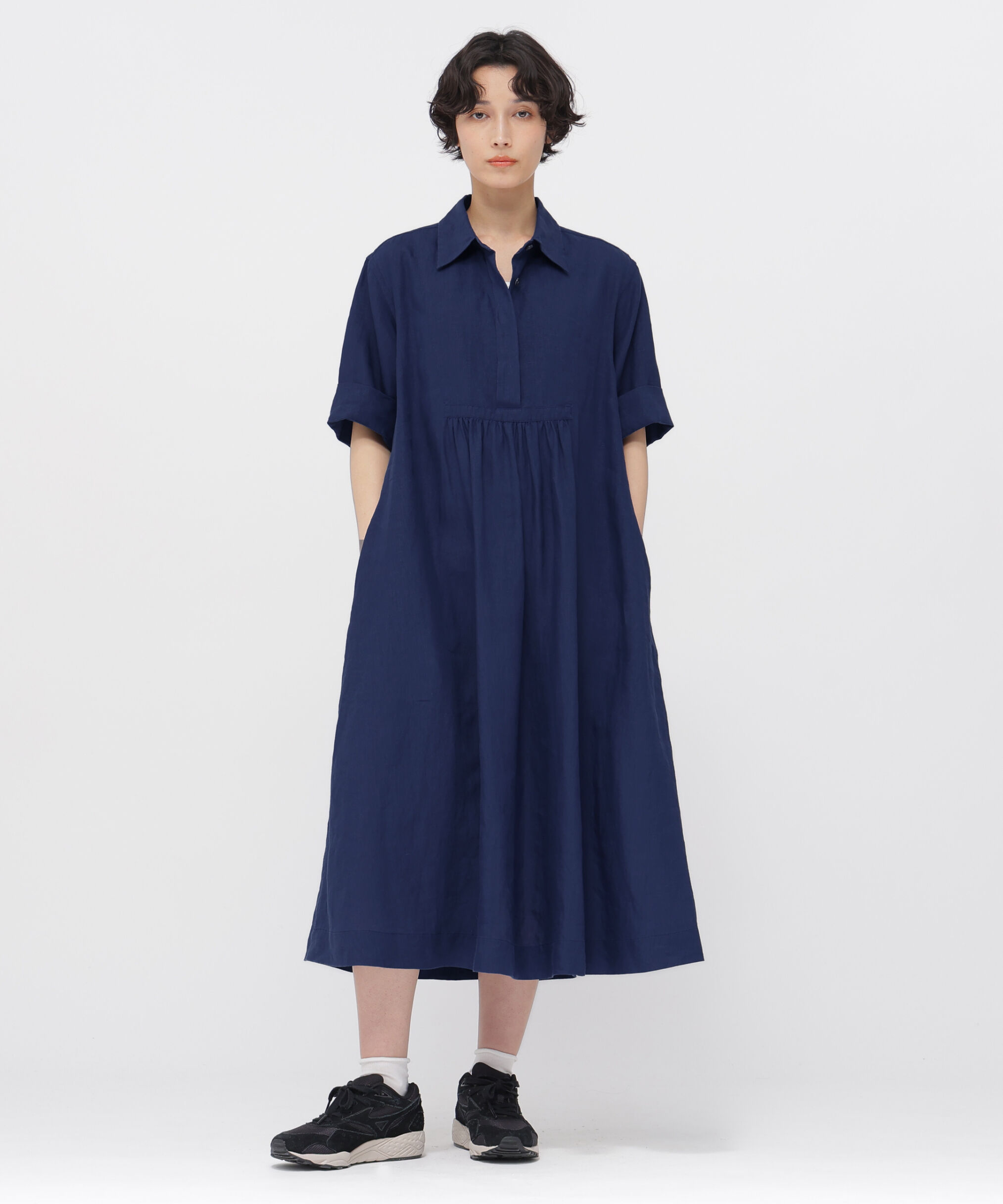  「SHIRTING LINEN DRESS」|ワンピース|DARK BLUE4