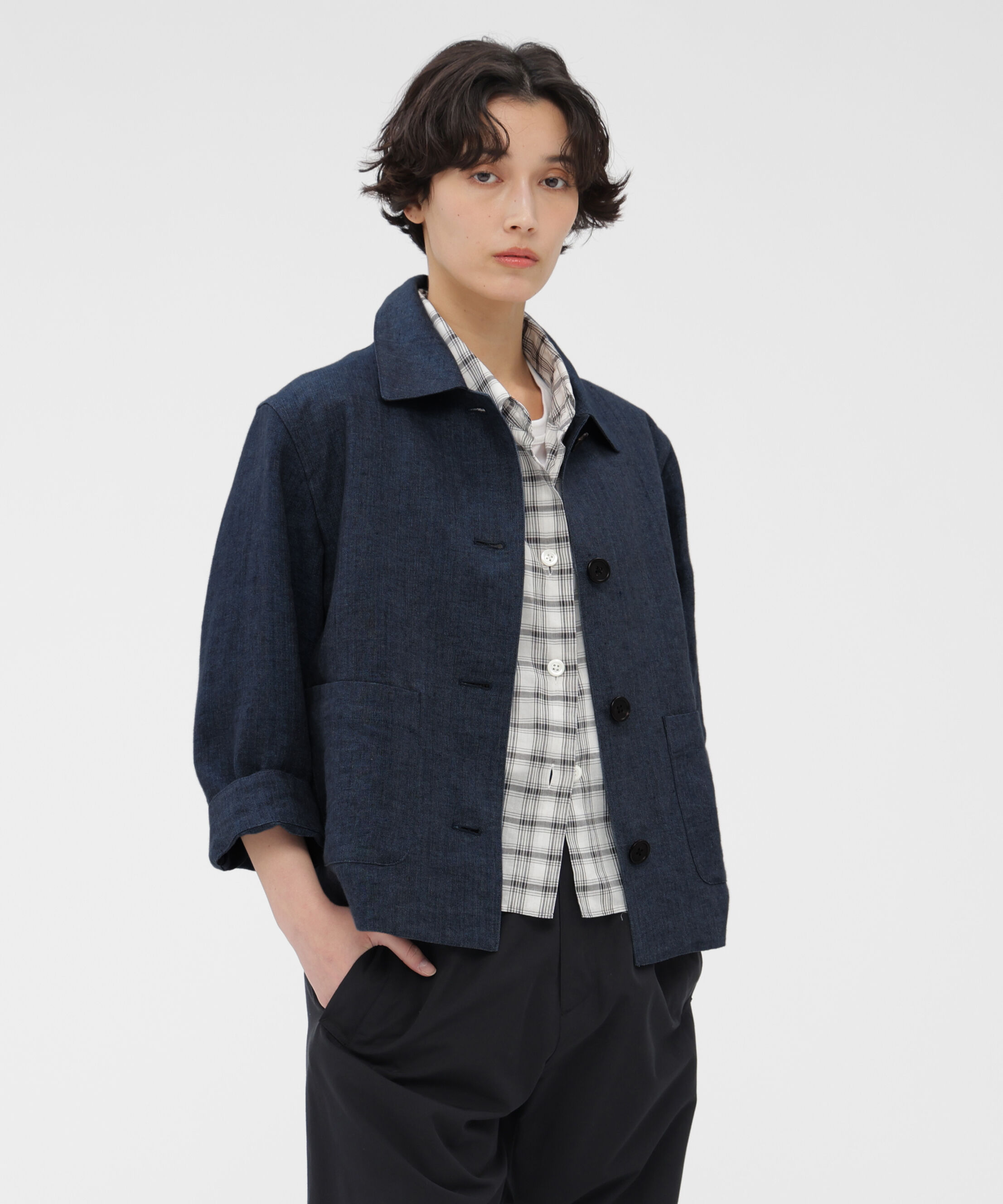  「FADED LINEN BLOUSON」|ブルゾン・スタジャン|BLUE