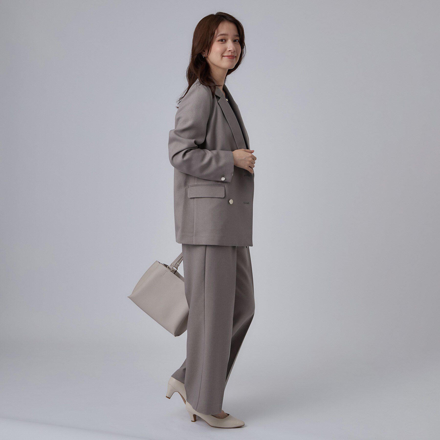SHOO･LA･RUE「【セットアップ可/通勤/洗濯機可/SS-LL】オンオフ使える ダブルブレストジャケット」|テーラードジャケット|