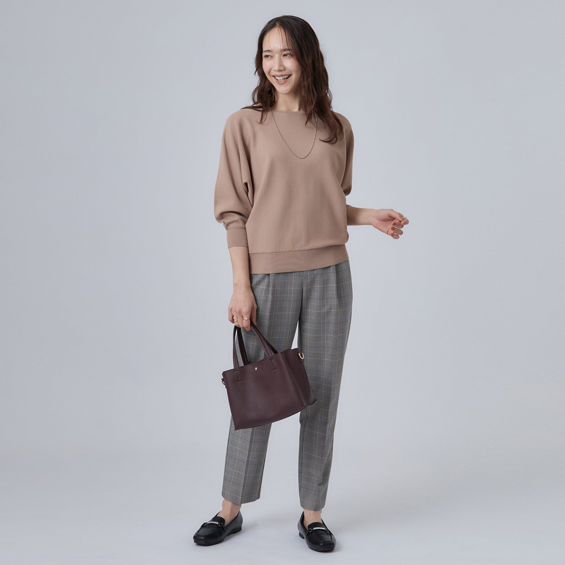 SHOO･LA･RUE「【洗濯機可】軽やかでさらっとしたタッチ すっきり見えドルマンニット」|ニット・セーター|