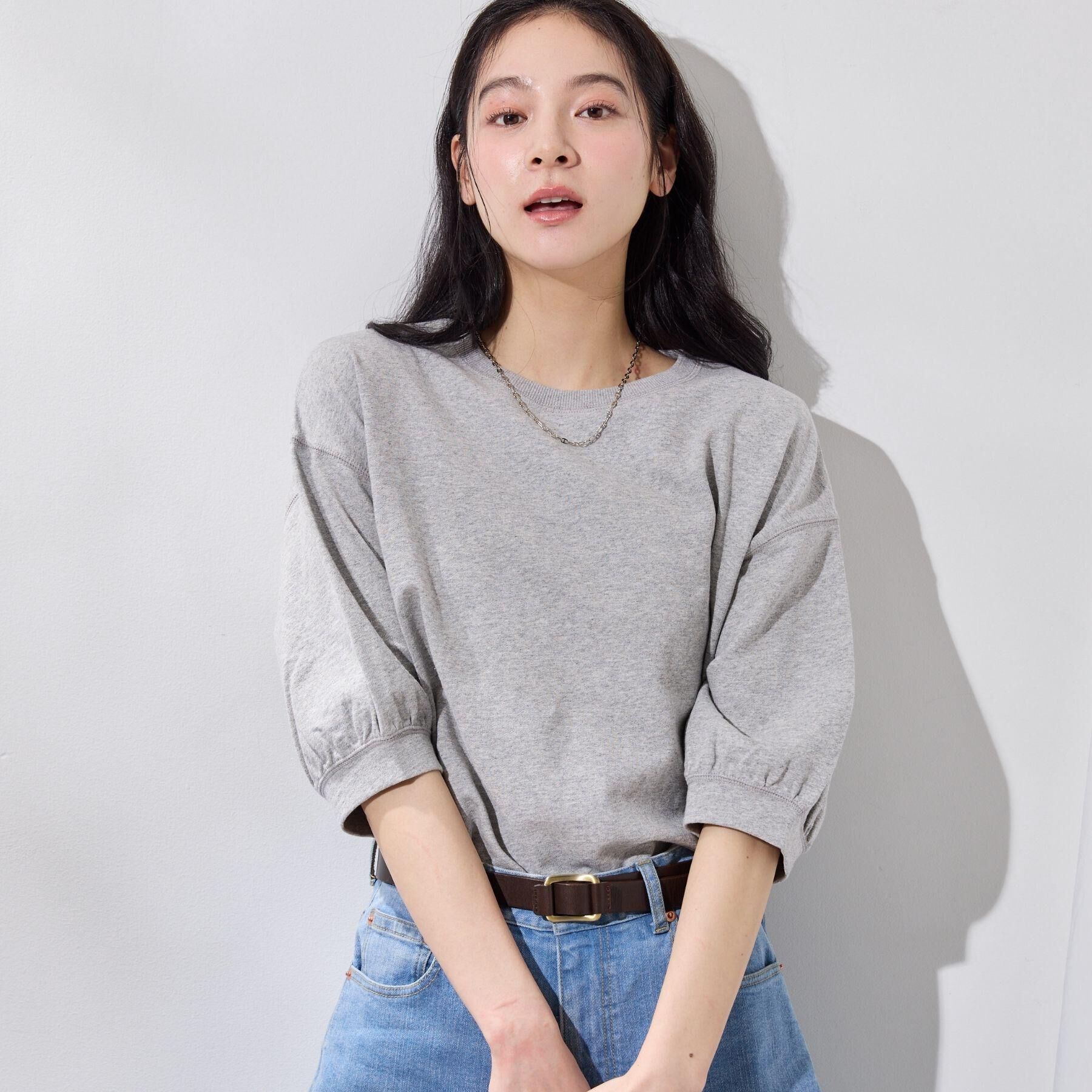 Dessin「【360度可愛い】バックヘンリーカットソー5分袖」|Tシャツ・カットソー|