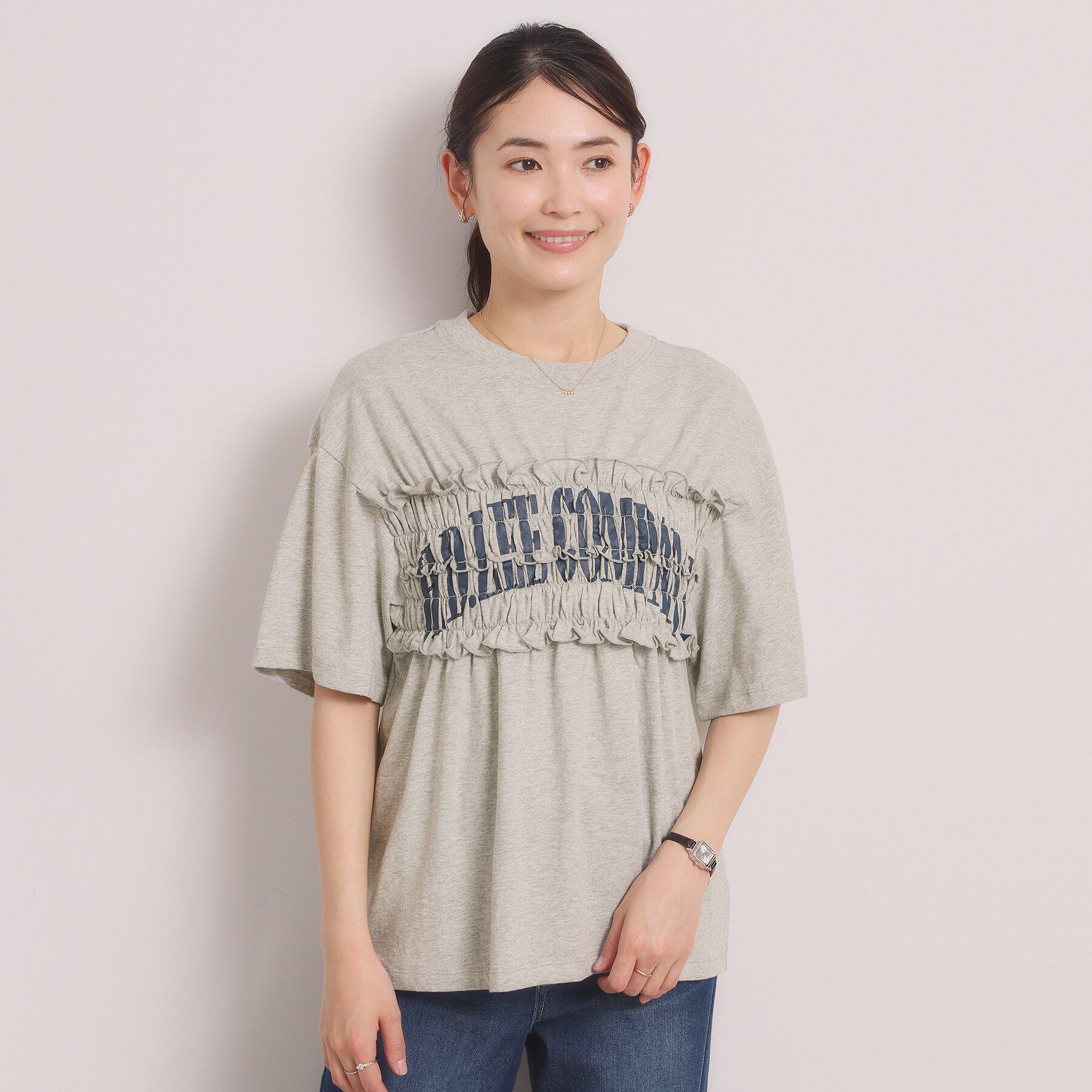 ITS&rsquo;DEMO「＜Lee＞ SHIRRING TEE」|Tシャツ・カットソー|グレー(012)