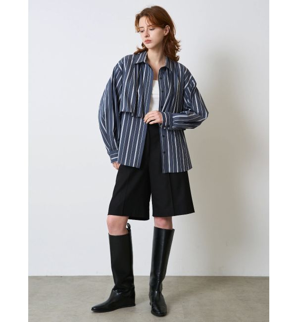 ELENDEEK「STRIPE LAYERED SH」|シャツ・ブラウス|