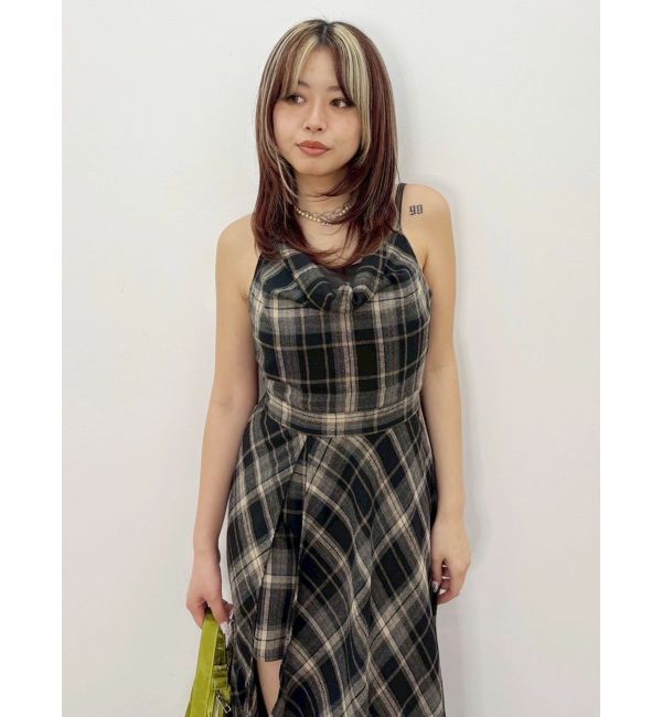 EVRIS「ドッキングチェックロングワンピース」|ワンピース|