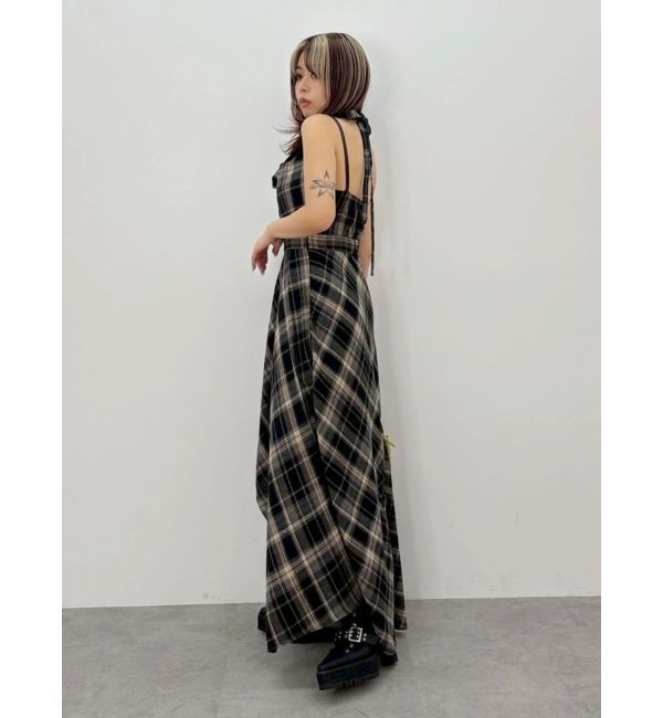 EVRIS「ドッキングチェックロングワンピース」|ワンピース|
