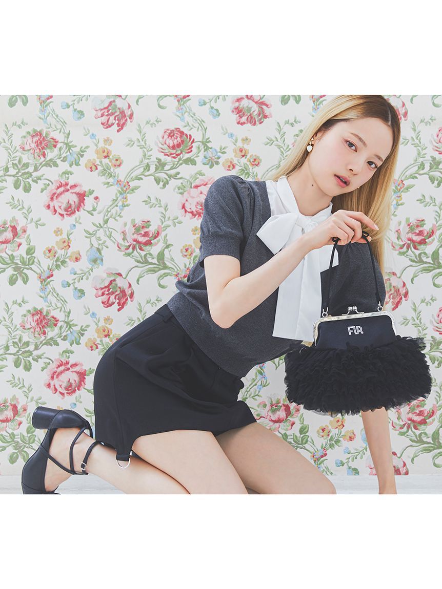 FURFUR「【限定カラー】ボウタイドッキングニットトップス〈マシンウォッシャブル〉」|ニット・セーター|