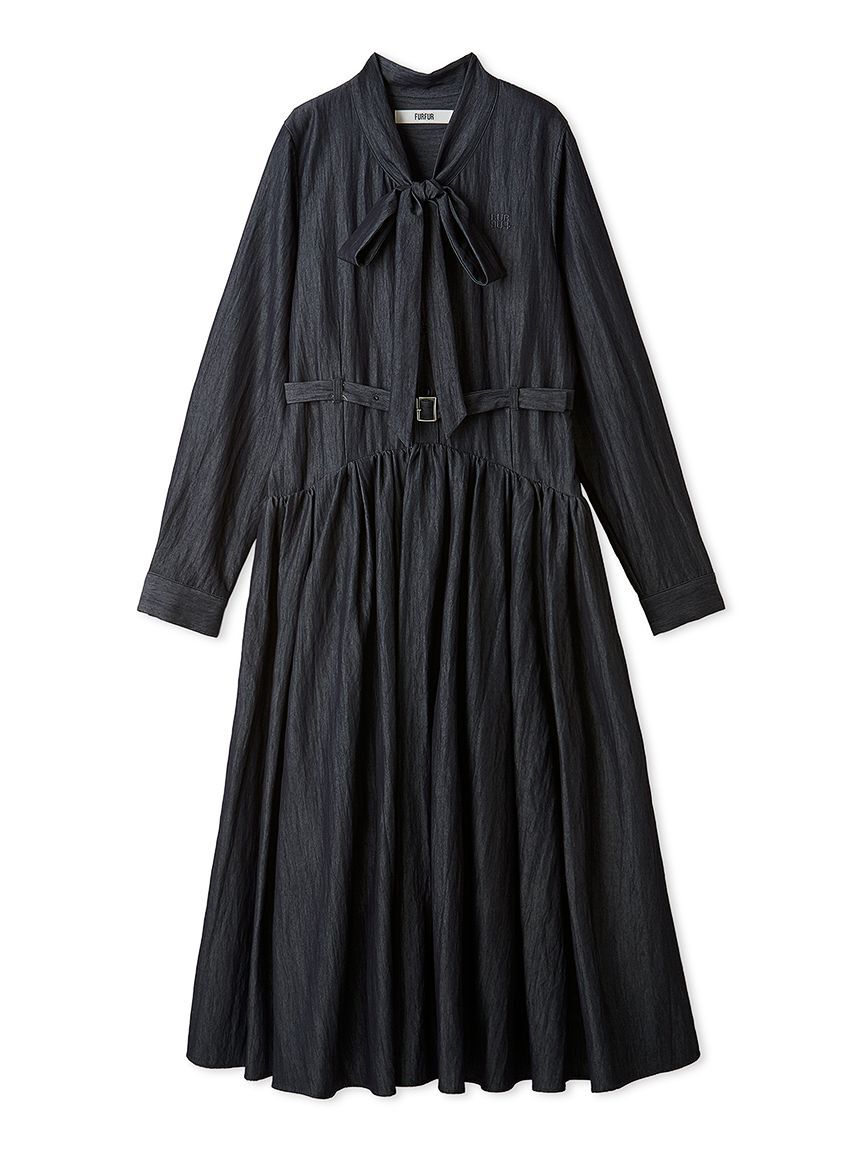 FURFUR「【限定サイズ】ベルト付きボウタイワンピース」|ワンピース|NVY