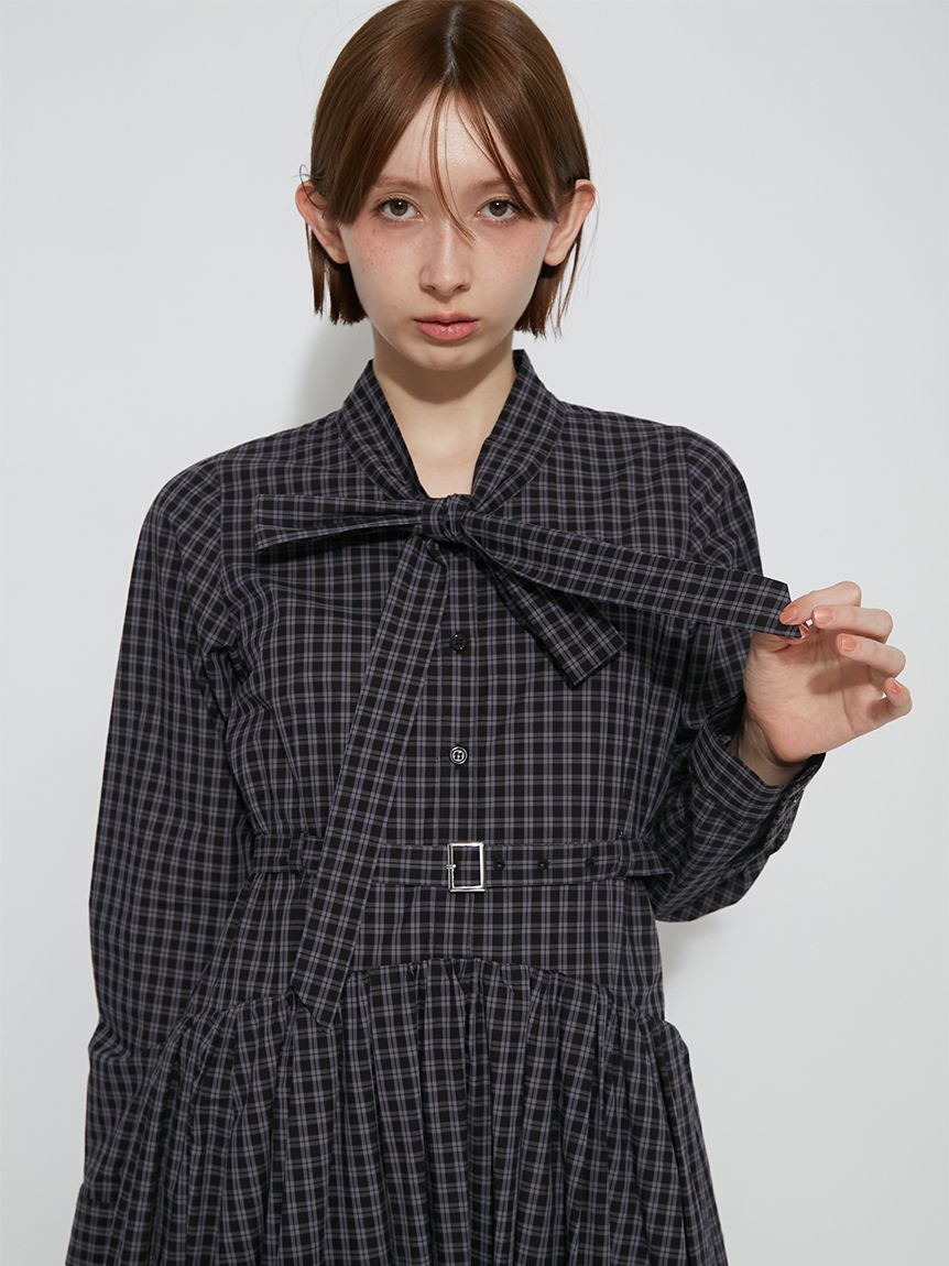 FURFUR「【限定サイズ】ベルト付きボウタイワンピース」|ワンピース|