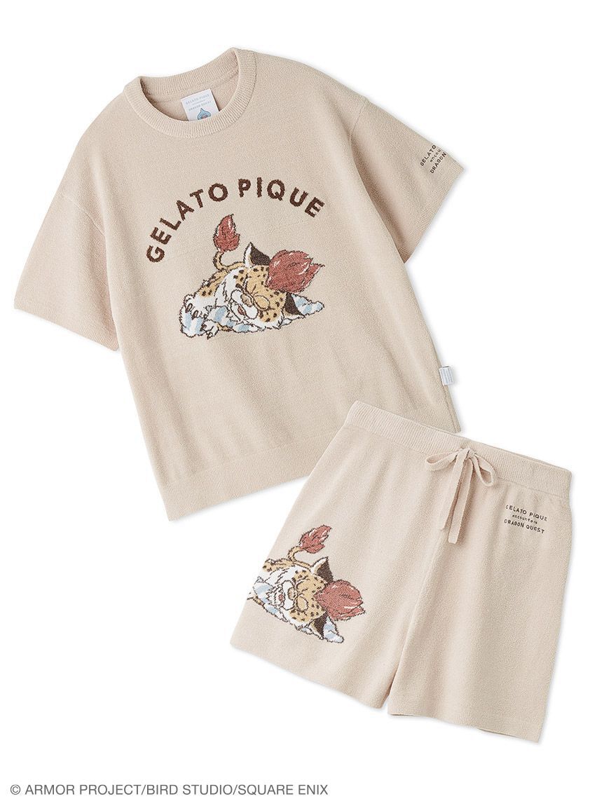 gelato pique「【ドラゴンクエスト】【レディース】ジャガード半袖プルオーバー&ショートパンツセット」|ルームウェア|BEG
